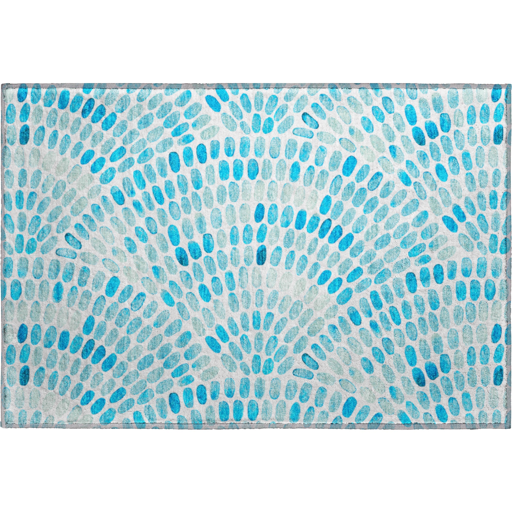 Mostar Machine Washable Coastal Aqua Teal Rug 1'8" x 2'6" #shape_Rectangle