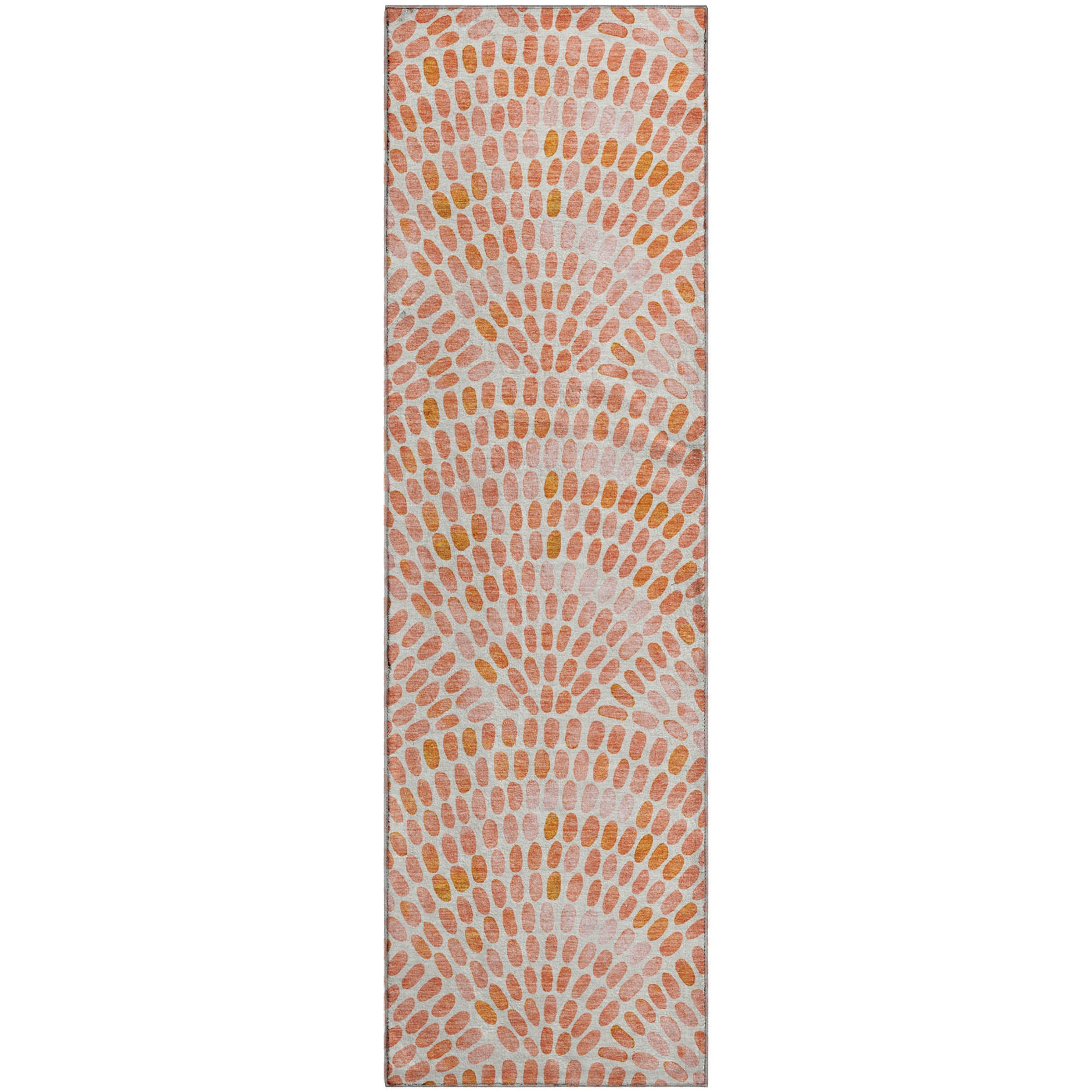 Mostar Machine Washable Coastal Peach Orange Rug 2'3" x 7'6" #shape_Runner