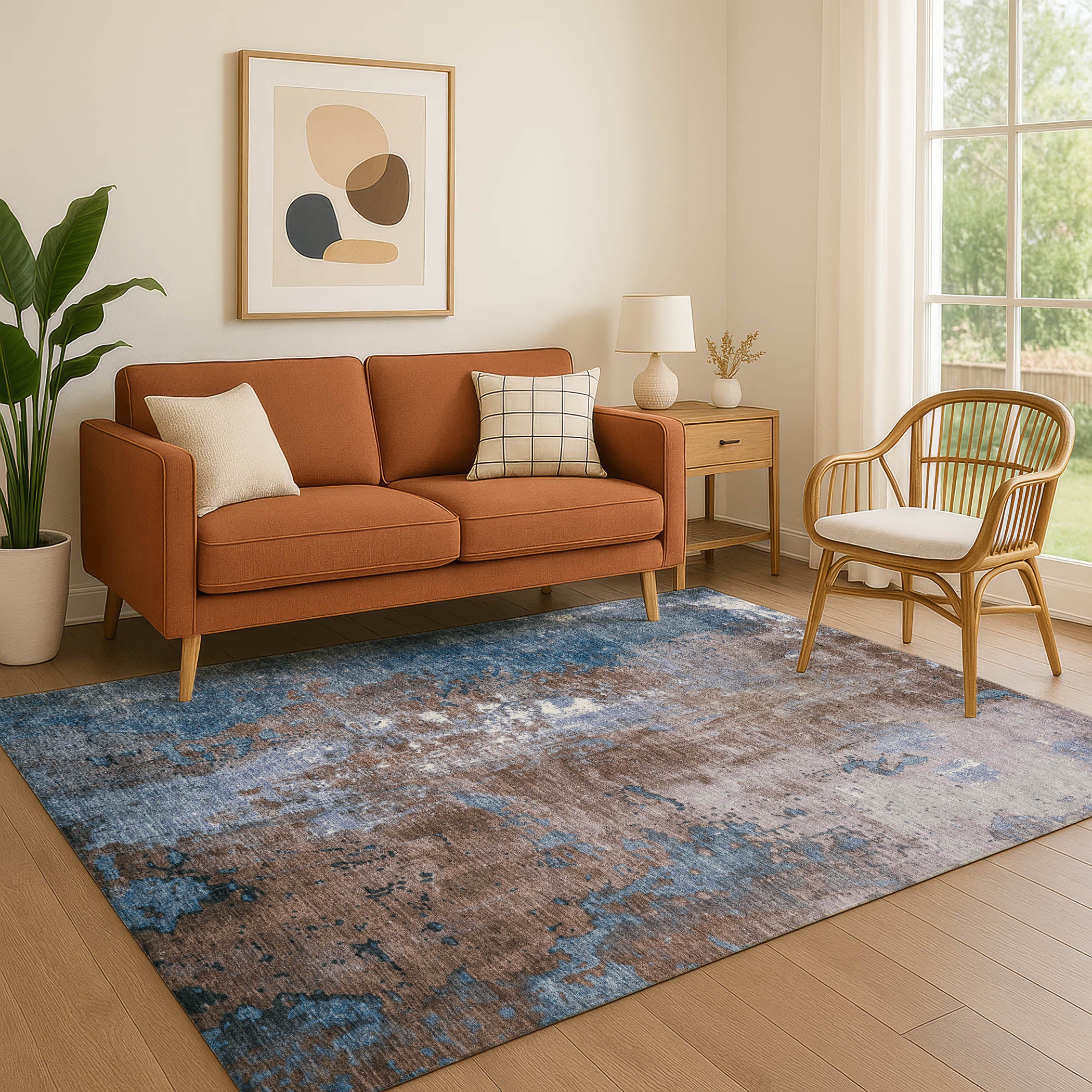 Mostar Machine Washable Transitional Brown Rug 2'6" x 3'10" #shape_Rectangle