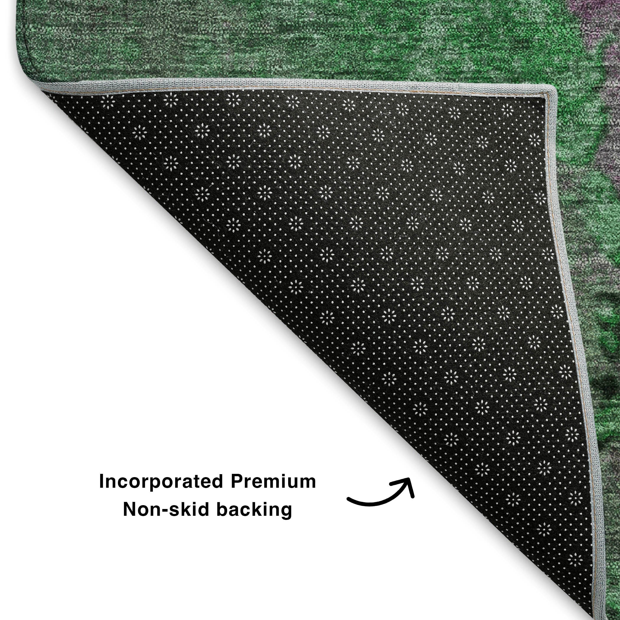 Mostar Machine Washable Transitional Emerald Green Rug 1'8" x 2'6" #shape_Rectangle