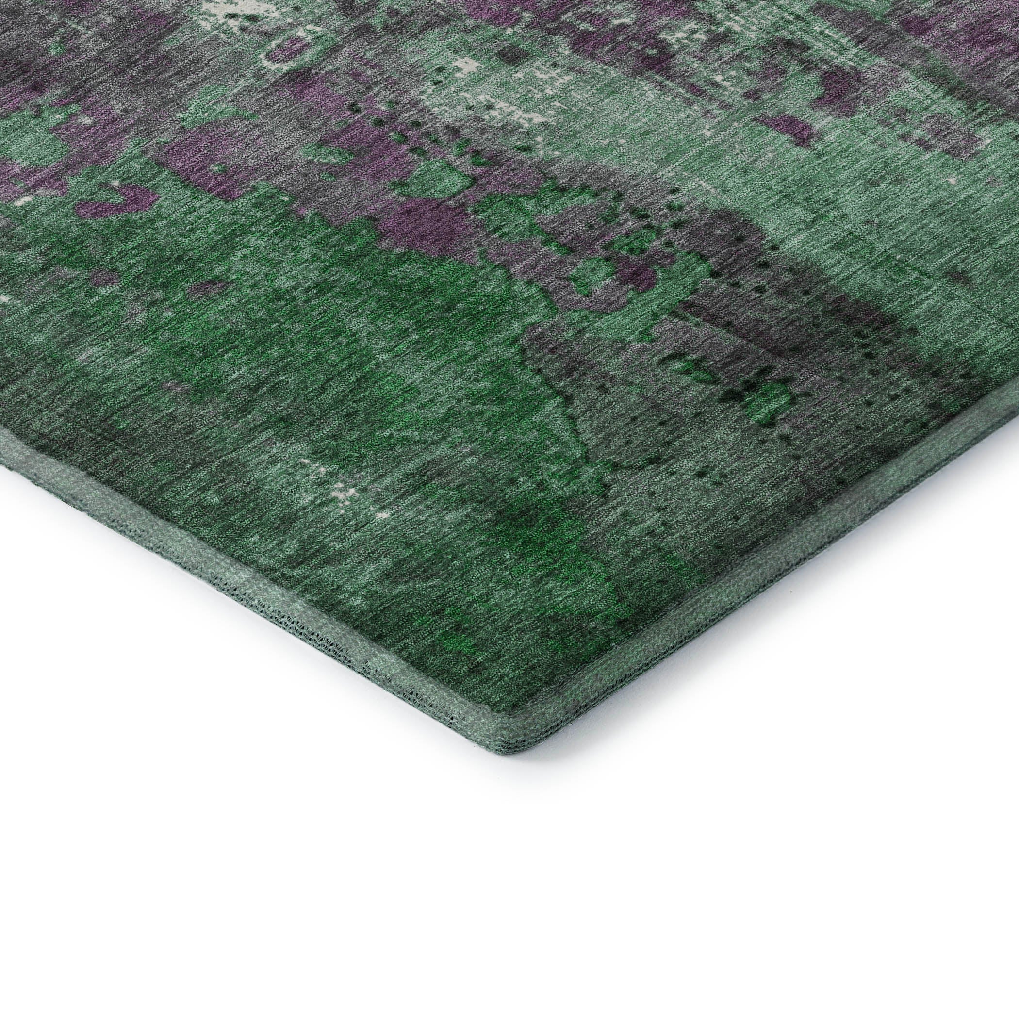 Mostar Machine Washable Transitional Emerald Green Rug 1'8" x 2'6" #shape_Rectangle