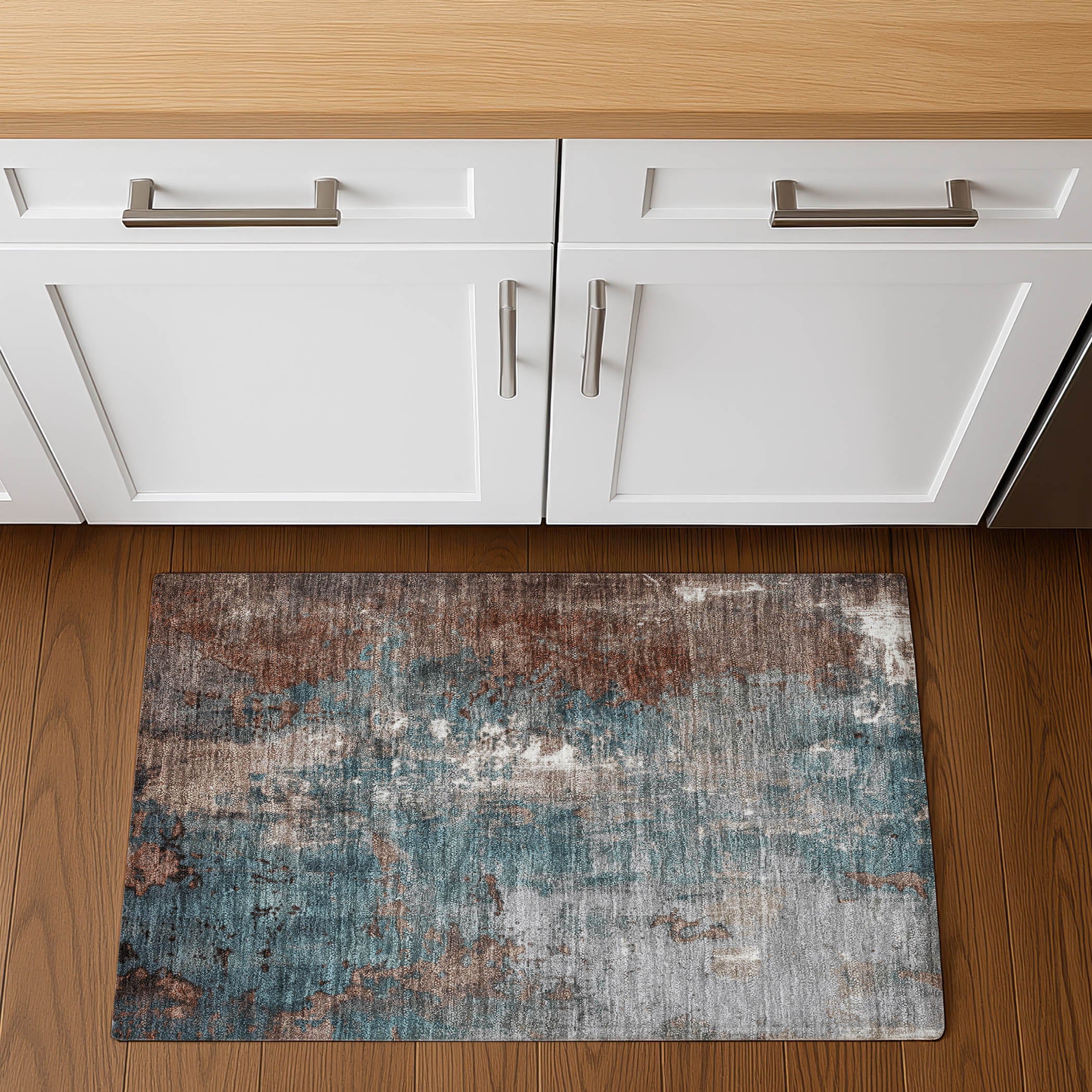 Mostar Machine Washable Transitional Paprika Orange Rug 1'8" x 2'6" #shape_Rectangle