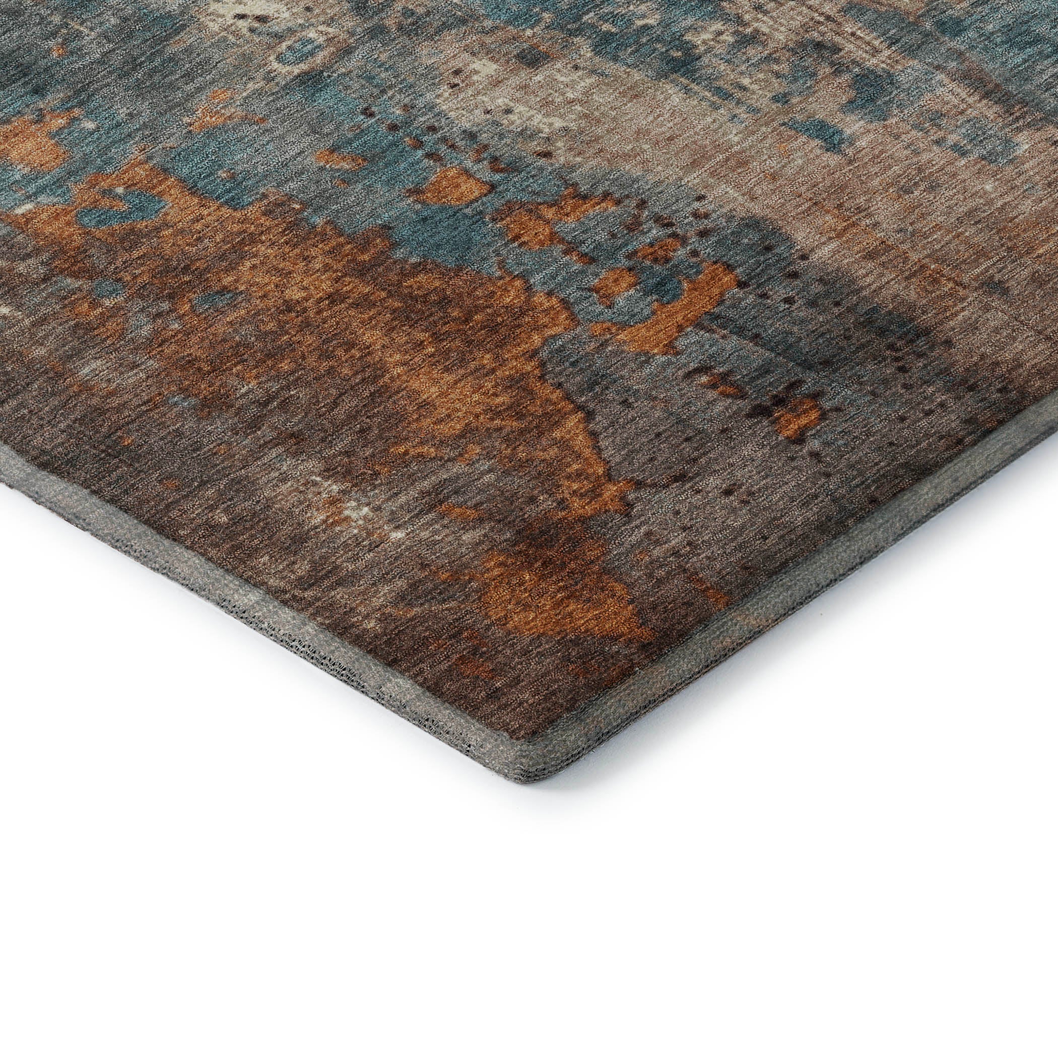 Mostar Machine Washable Transitional Teal Rug 1'8" x 2'6" #shape_Rectangle