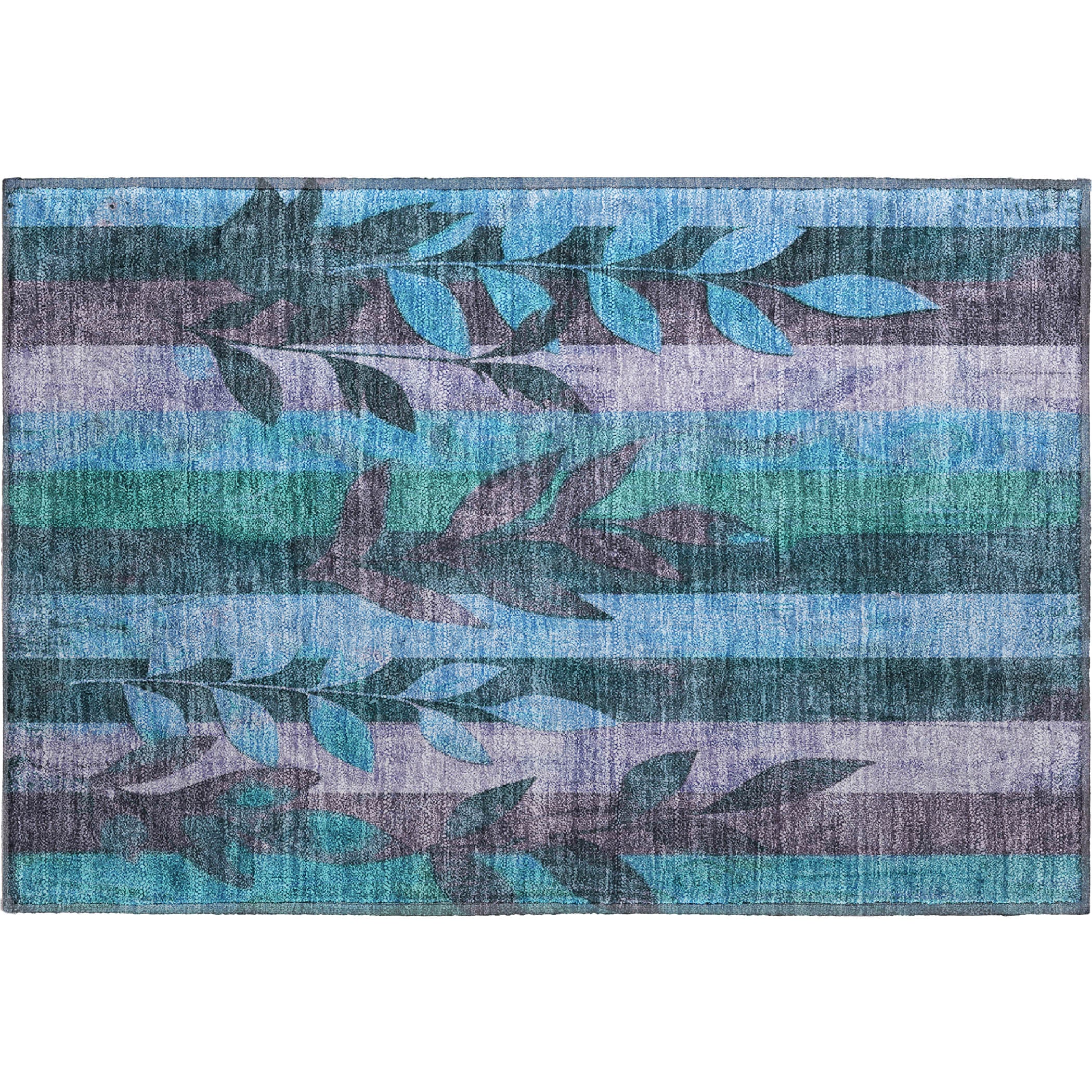Split Machine Washable Transitional Denim Blue Rug 1'8" x 2'6" #shape_Rectangle