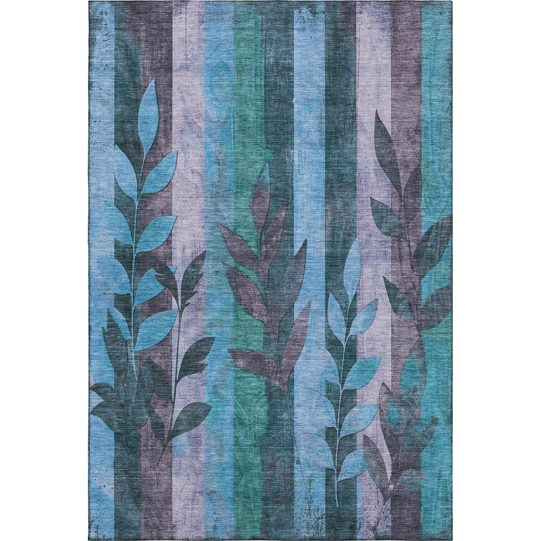 Split Machine Washable Transitional Denim Blue Rug 2'6" x 3'10" #shape_Rectangle