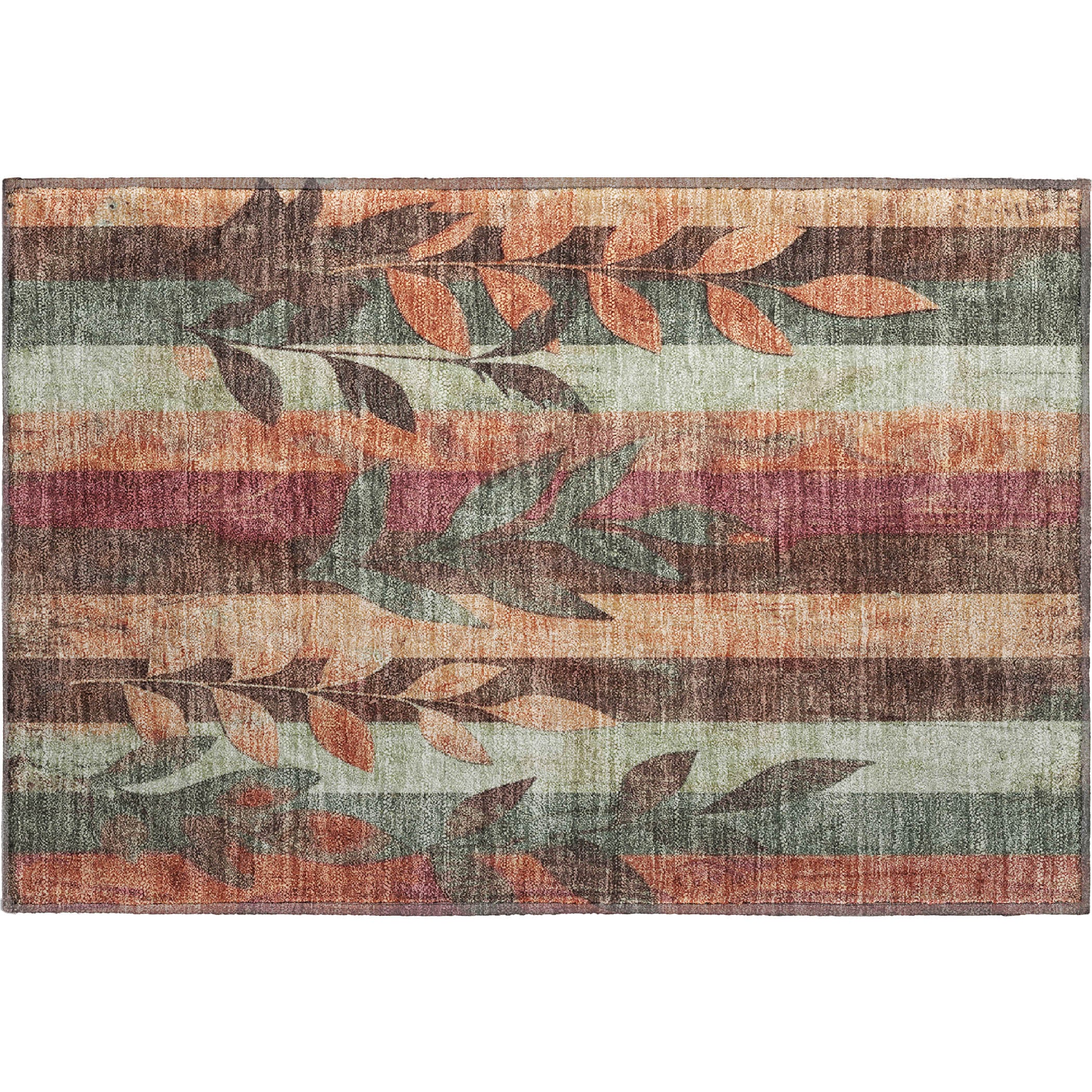 Split Machine Washable Transitional Terracotta Orange Rug 1'8" x 2'6" #shape_Rectangle