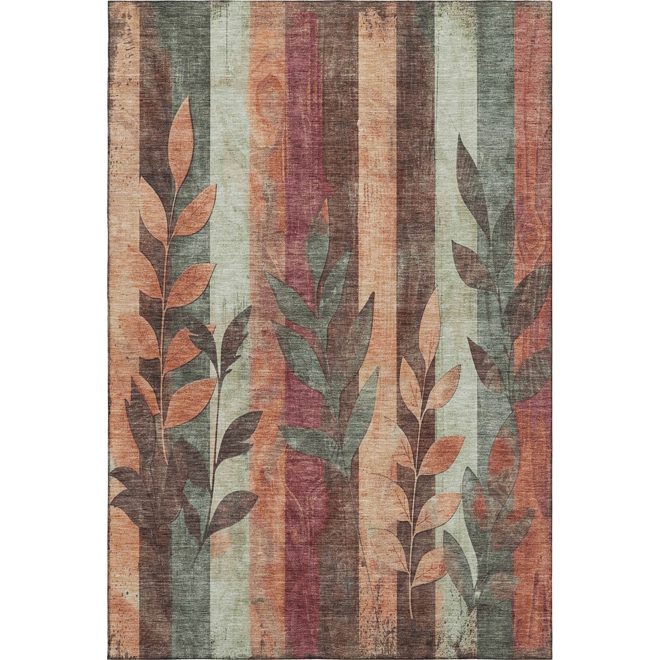 Split Machine Washable Transitional Terracotta Orange Rug 2'6" x 3'10" #shape_Rectangle