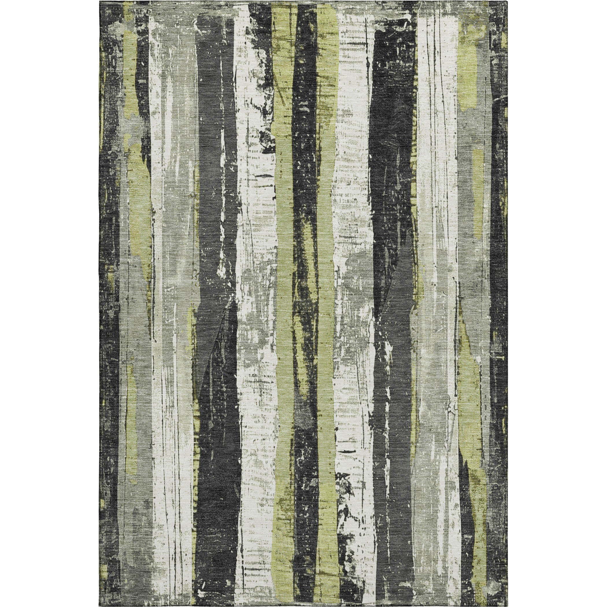 Florence Machine Washable Transitional Aloe Green Rug 2'6" x 3'10" #shape_Rectangle