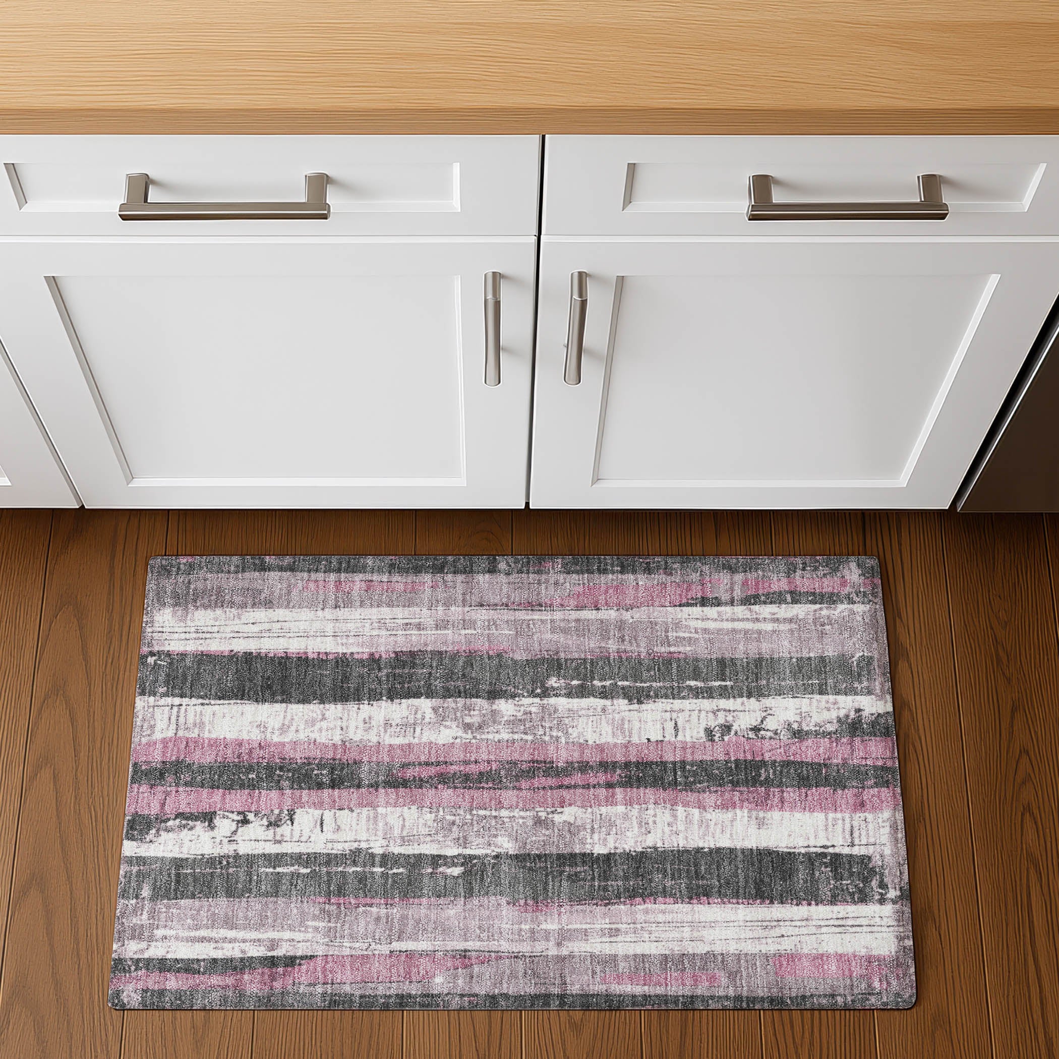 Florence Machine Washable Transitional Blush Pink Rug 1'8" x 2'6" #shape_Rectangle