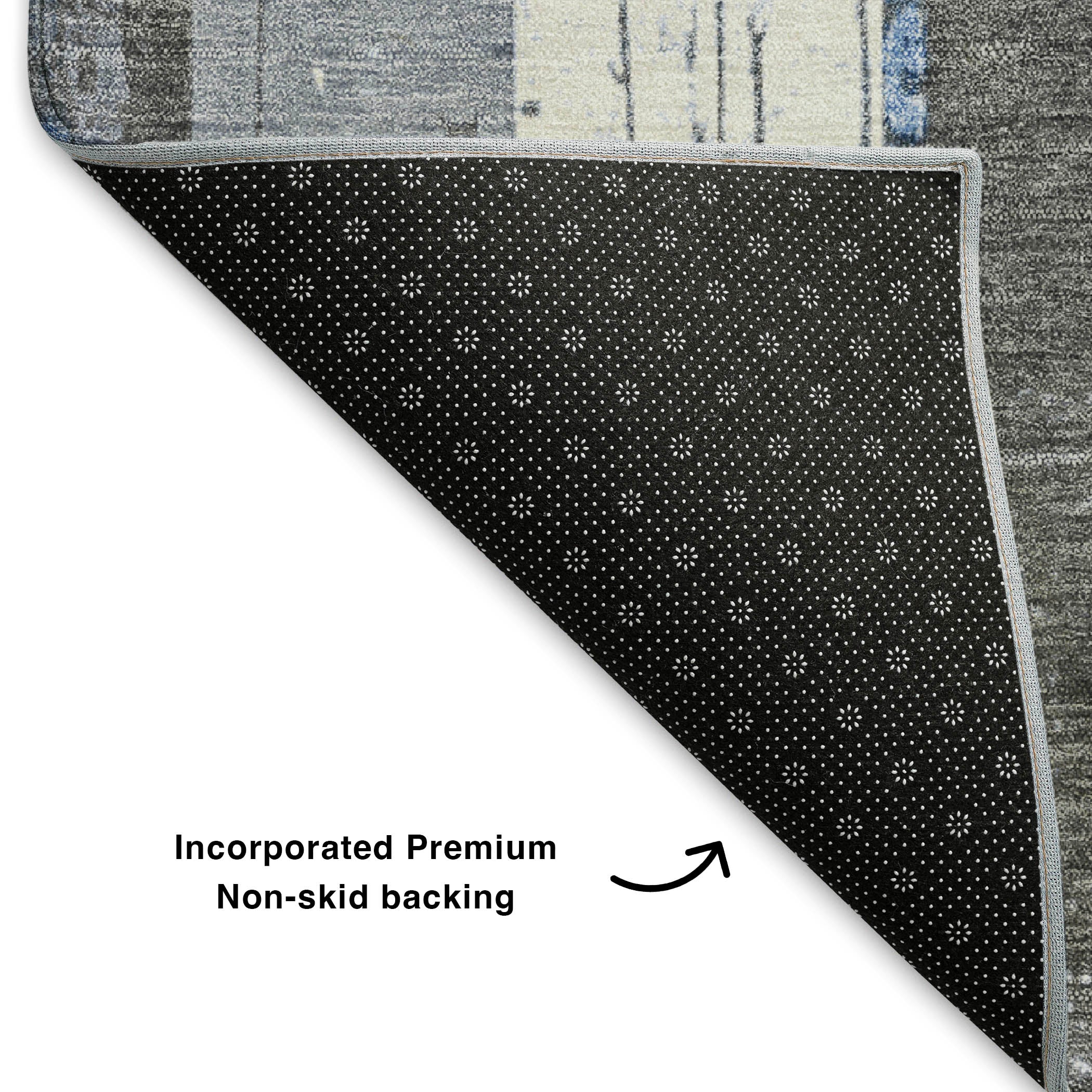 Florence Machine Washable Transitional Denim Blue Rug 1'8" x 2'6" #shape_Rectangle