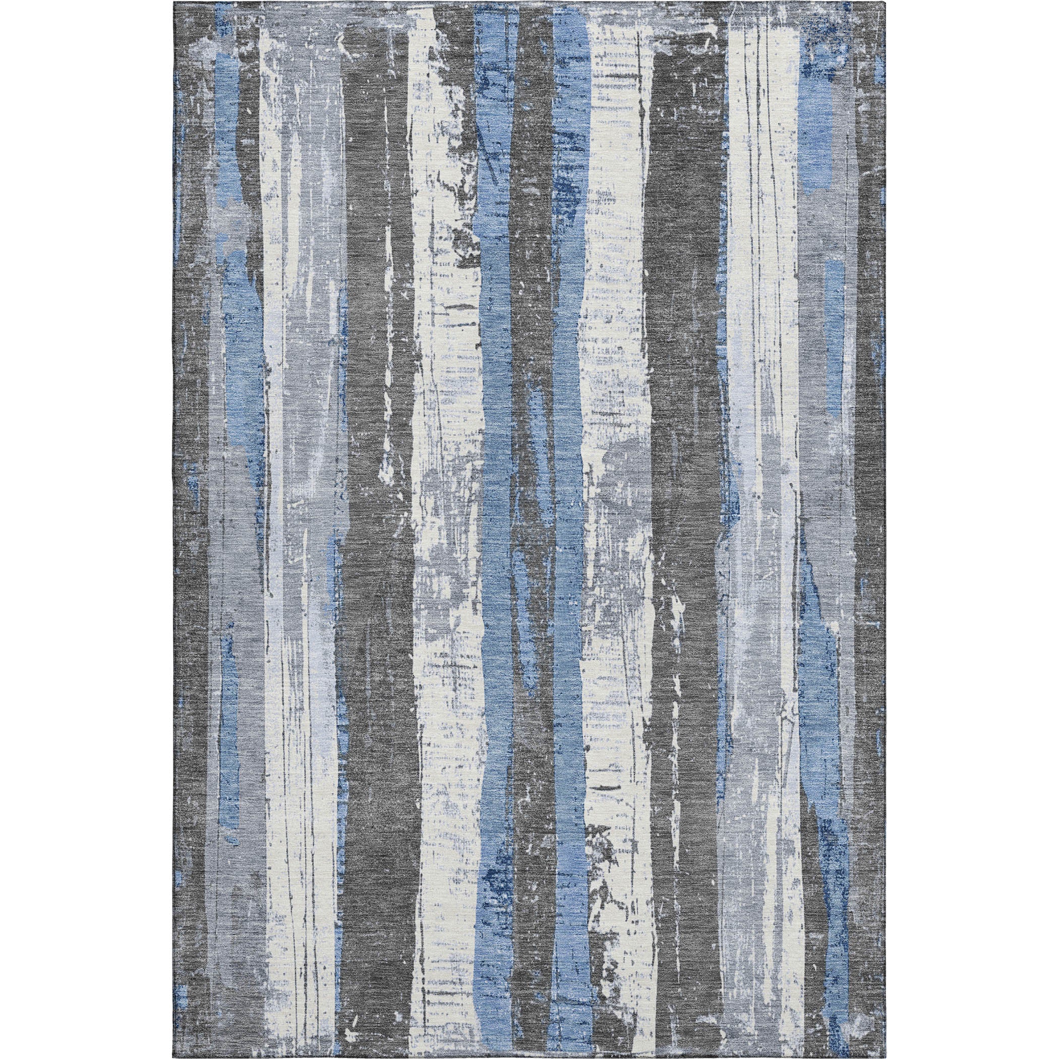 Florence Machine Washable Transitional Denim Blue Rug 2'6" x 3'10" #shape_Rectangle