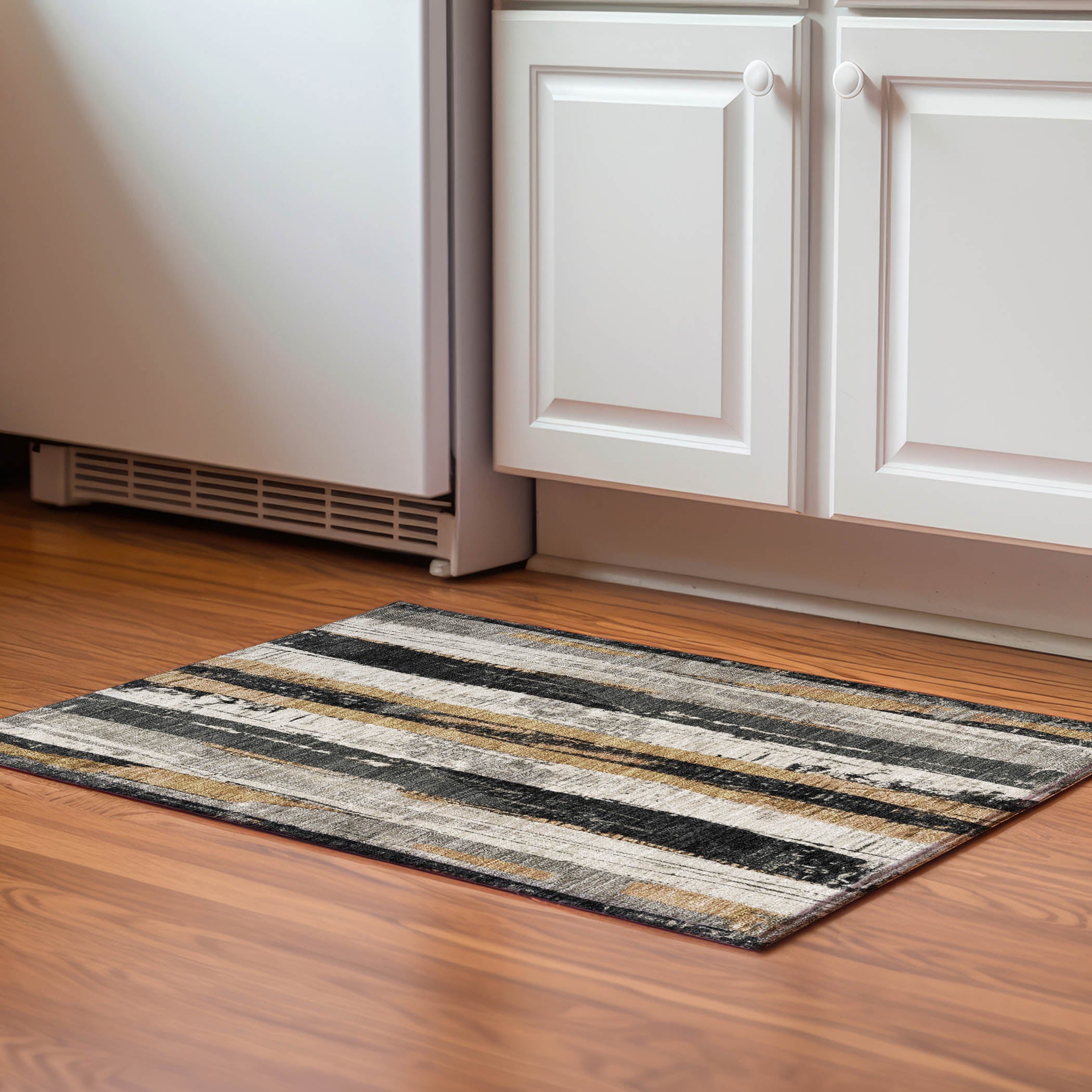 Florence Machine Washable Transitional Taupe Brown Rug 1'8" x 2'6" #shape_Rectangle