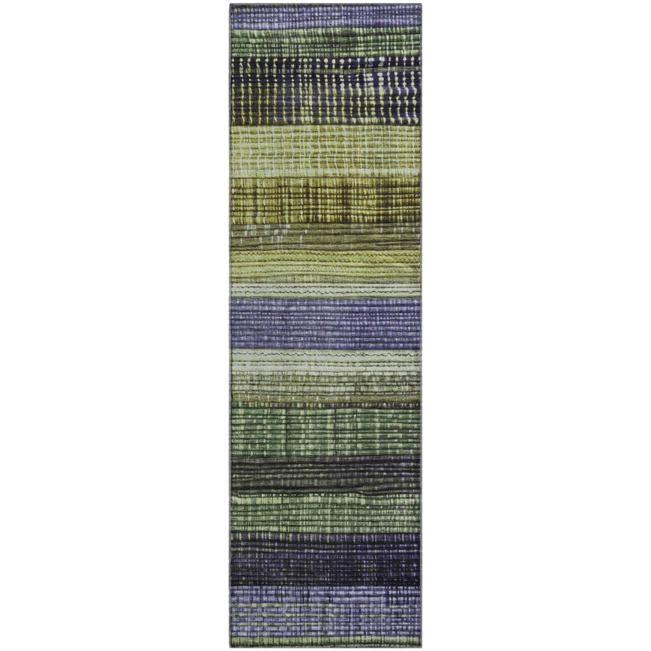 Montevideo Machine Washable Transitional Aloe Green Rug 2'3" x 7'6" #shape_Runner