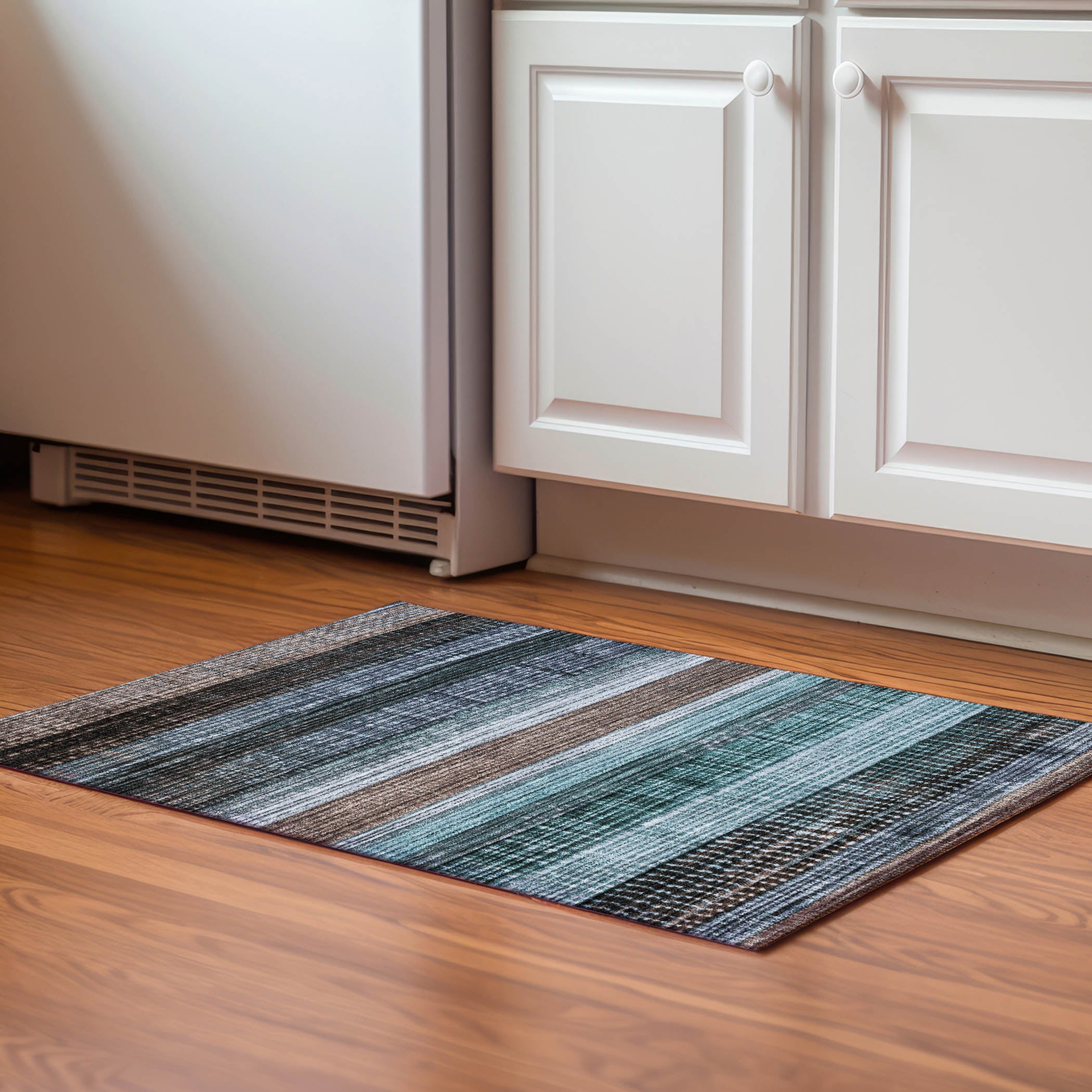 Montevideo Machine Washable Transitional Teal Rug 1'8" x 2'6" #shape_Rectangle