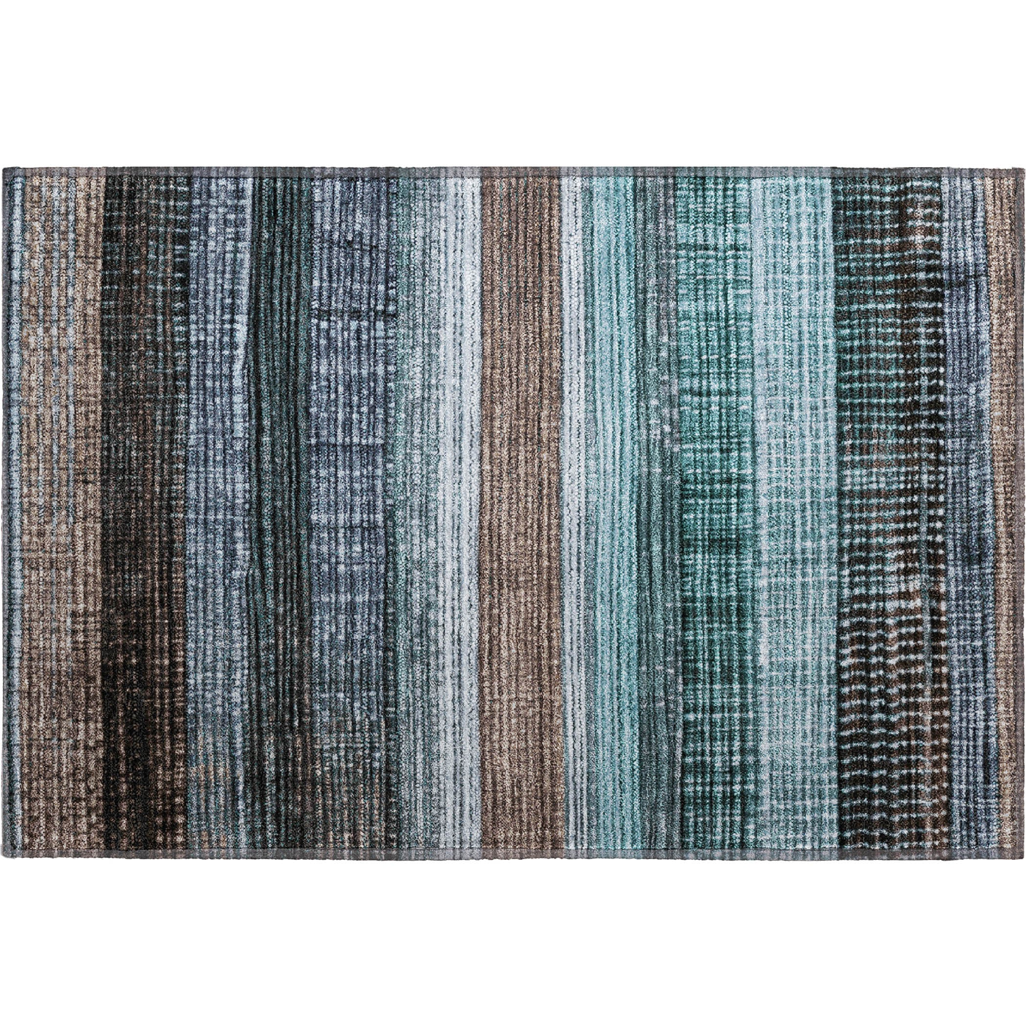 Montevideo Machine Washable Transitional Teal Rug 1'8" x 2'6" #shape_Rectangle