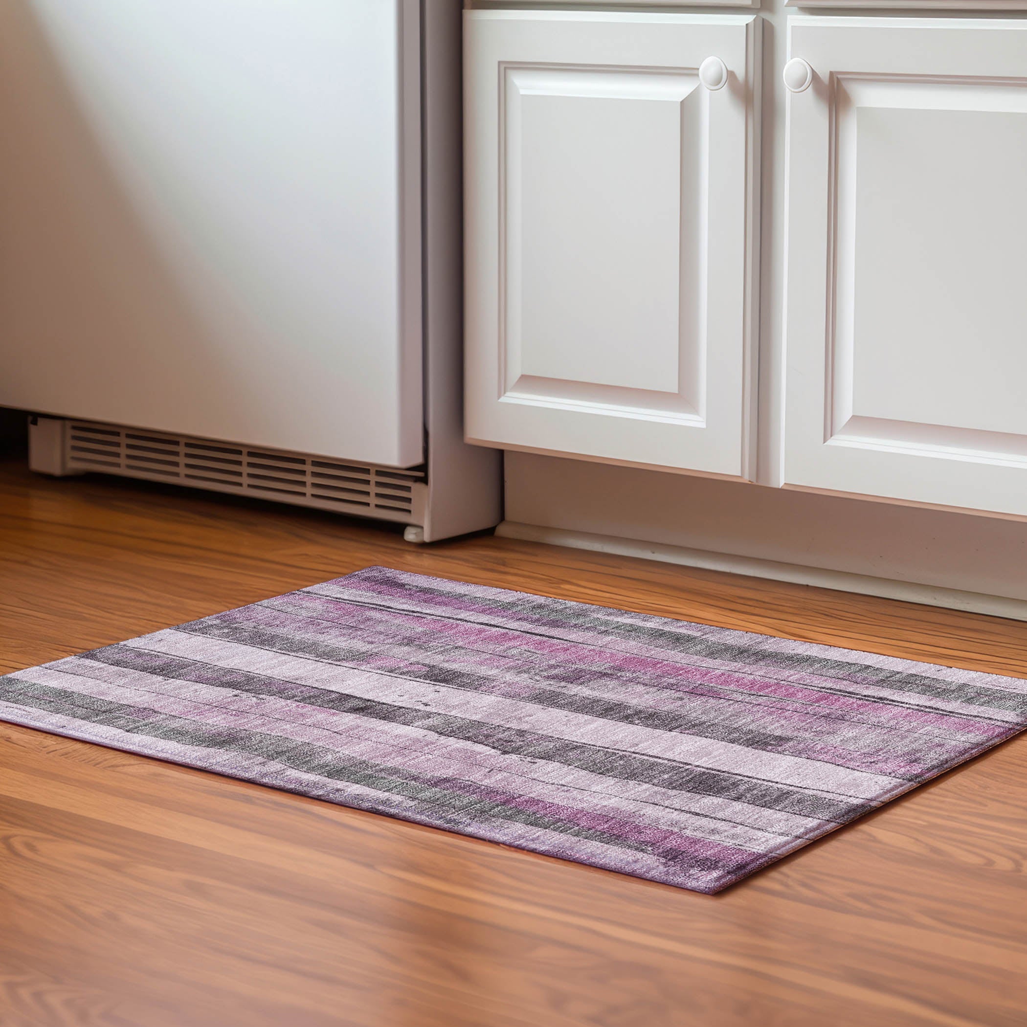 Dublin Machine Washable Transitional Pink Rug 1'8" x 2'6" #shape_Rectangle