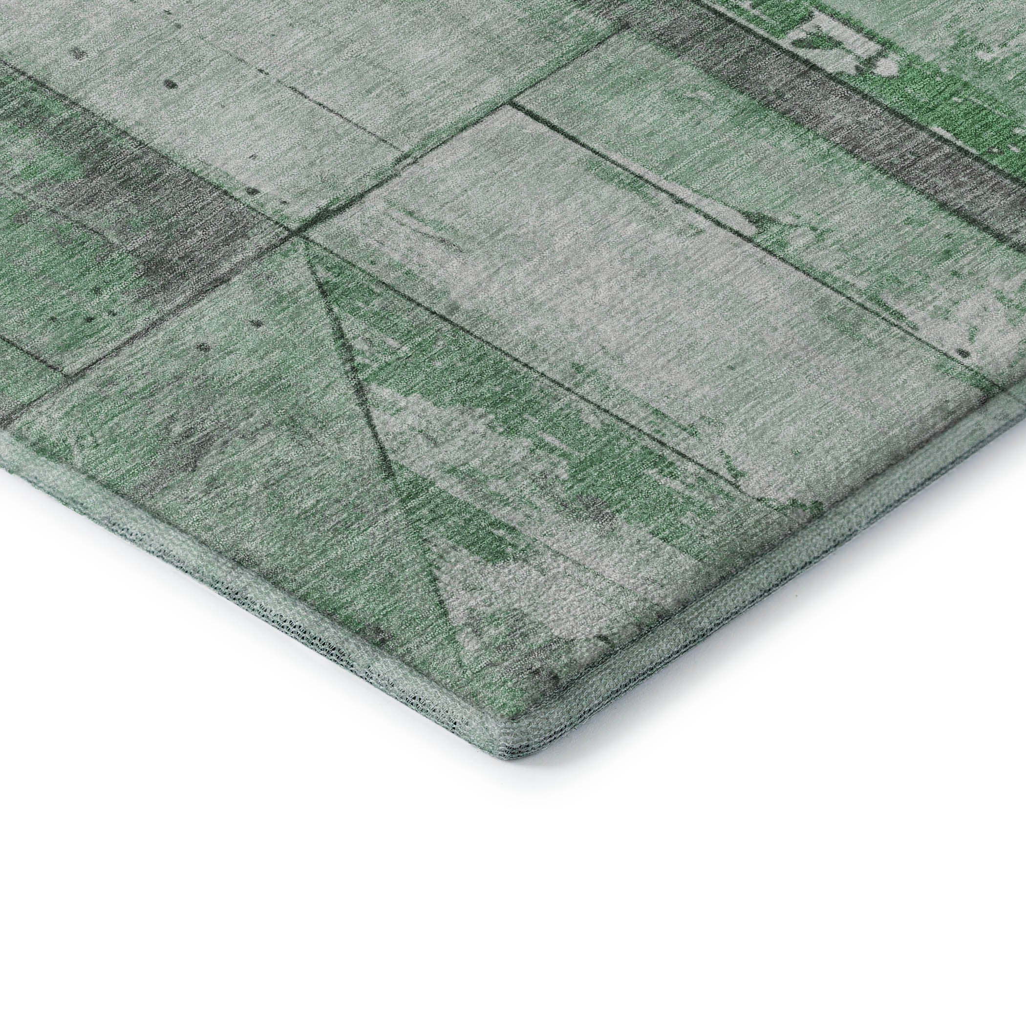 Rome Machine Washable Transitional Green Rug 1'8" x 2'6" #shape_Rectangle