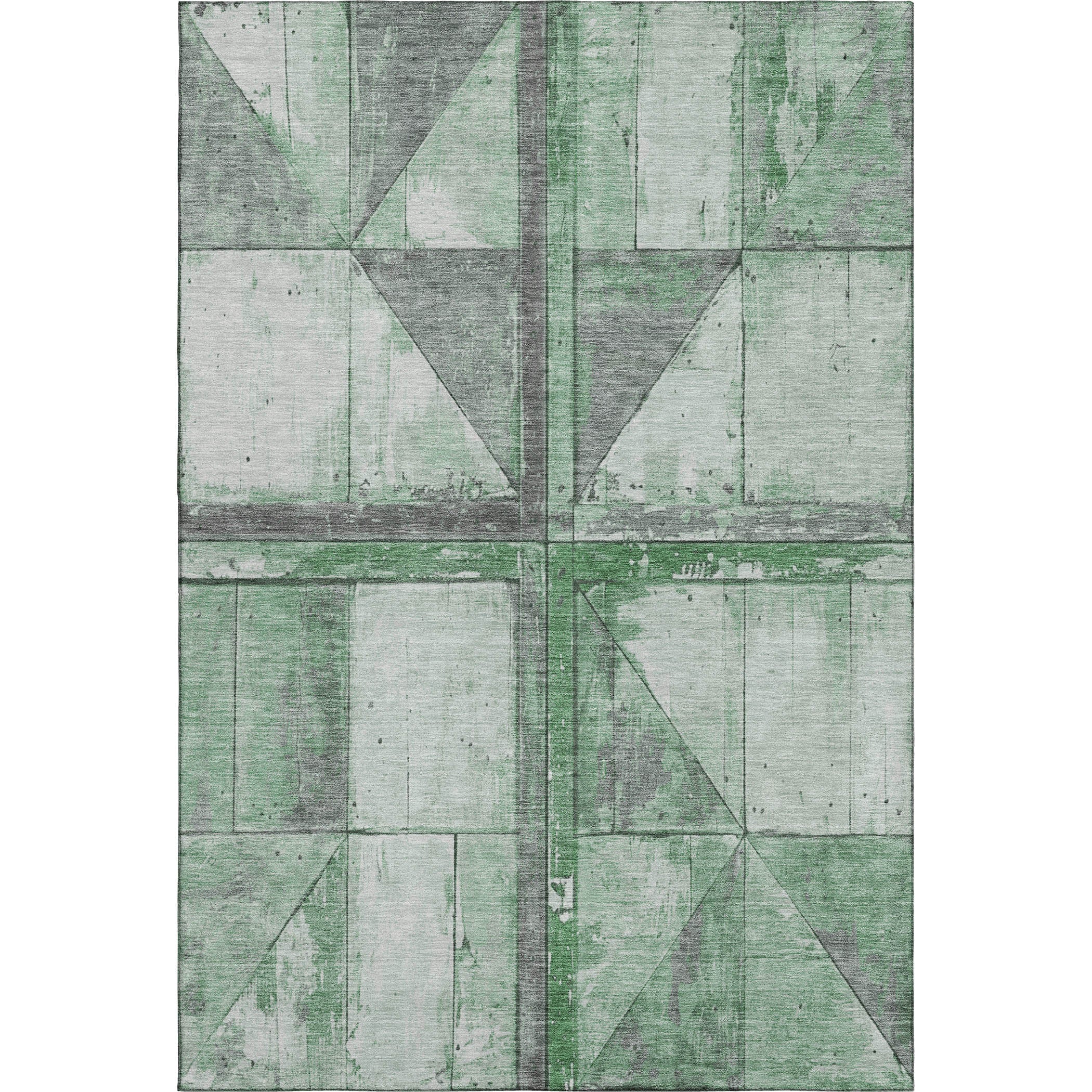 Rome Machine Washable Transitional Green Rug 2'6" x 3'10" #shape_Rectangle
