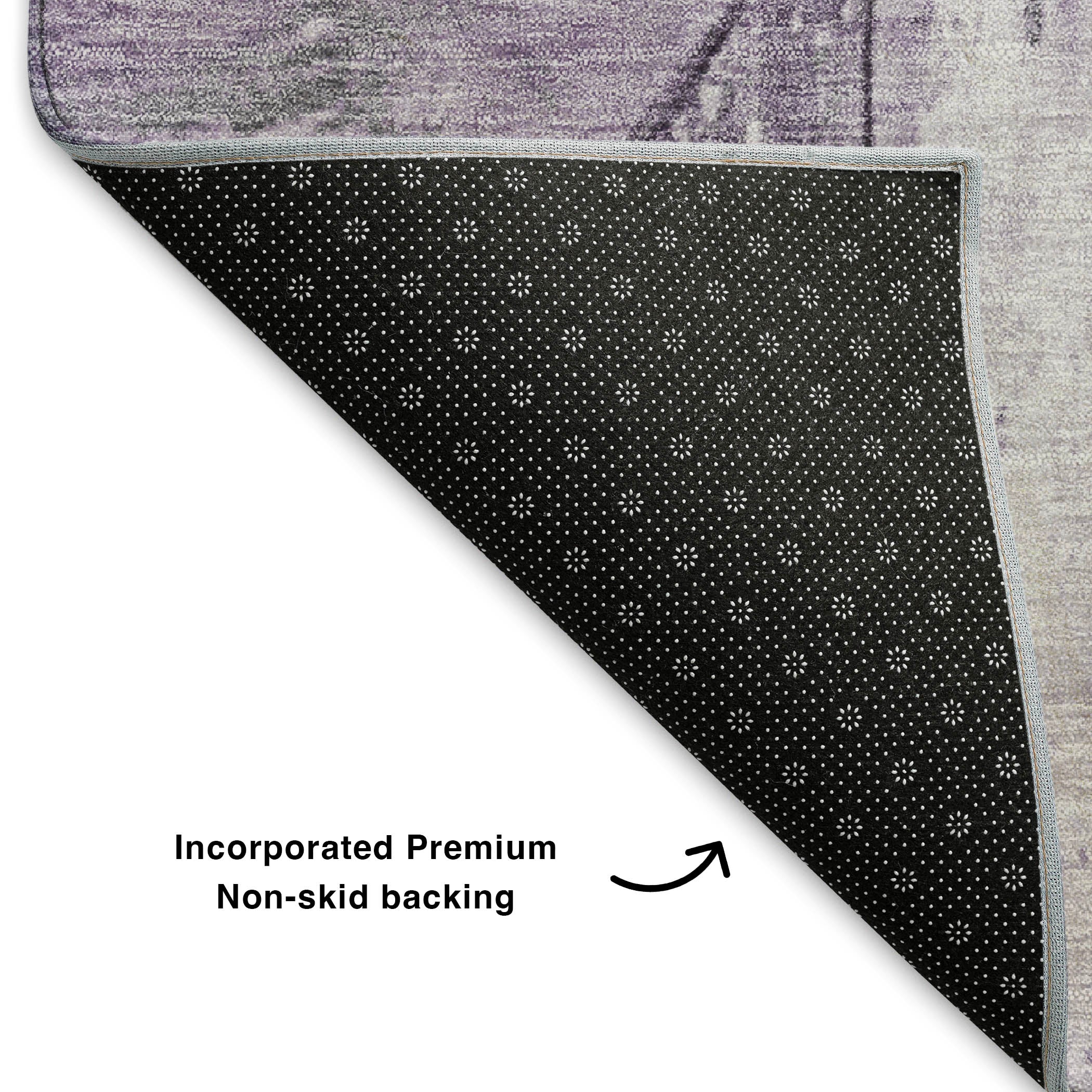 Rome Machine Washable Transitional Purple Rug 1'8" x 2'6" #shape_Rectangle