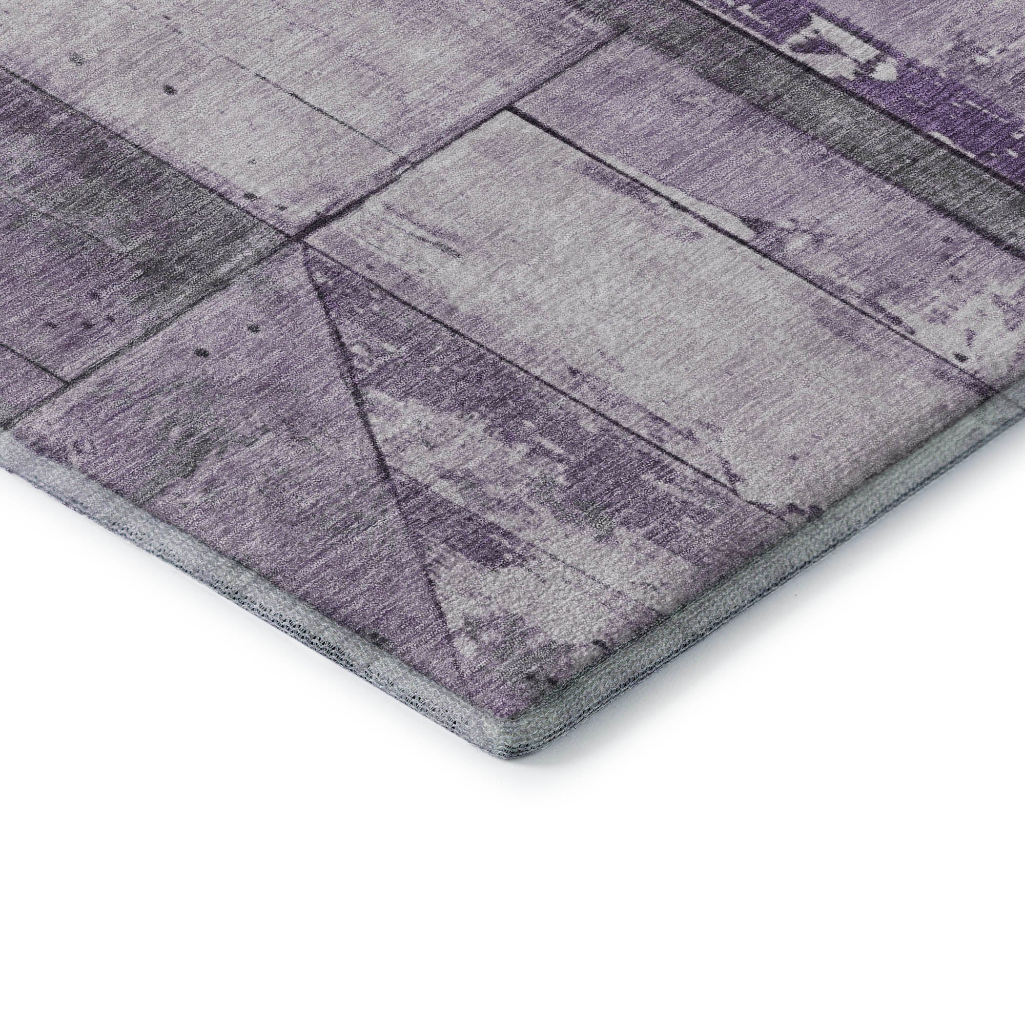 Rome Machine Washable Transitional Purple Rug 1'8" x 2'6" #shape_Rectangle