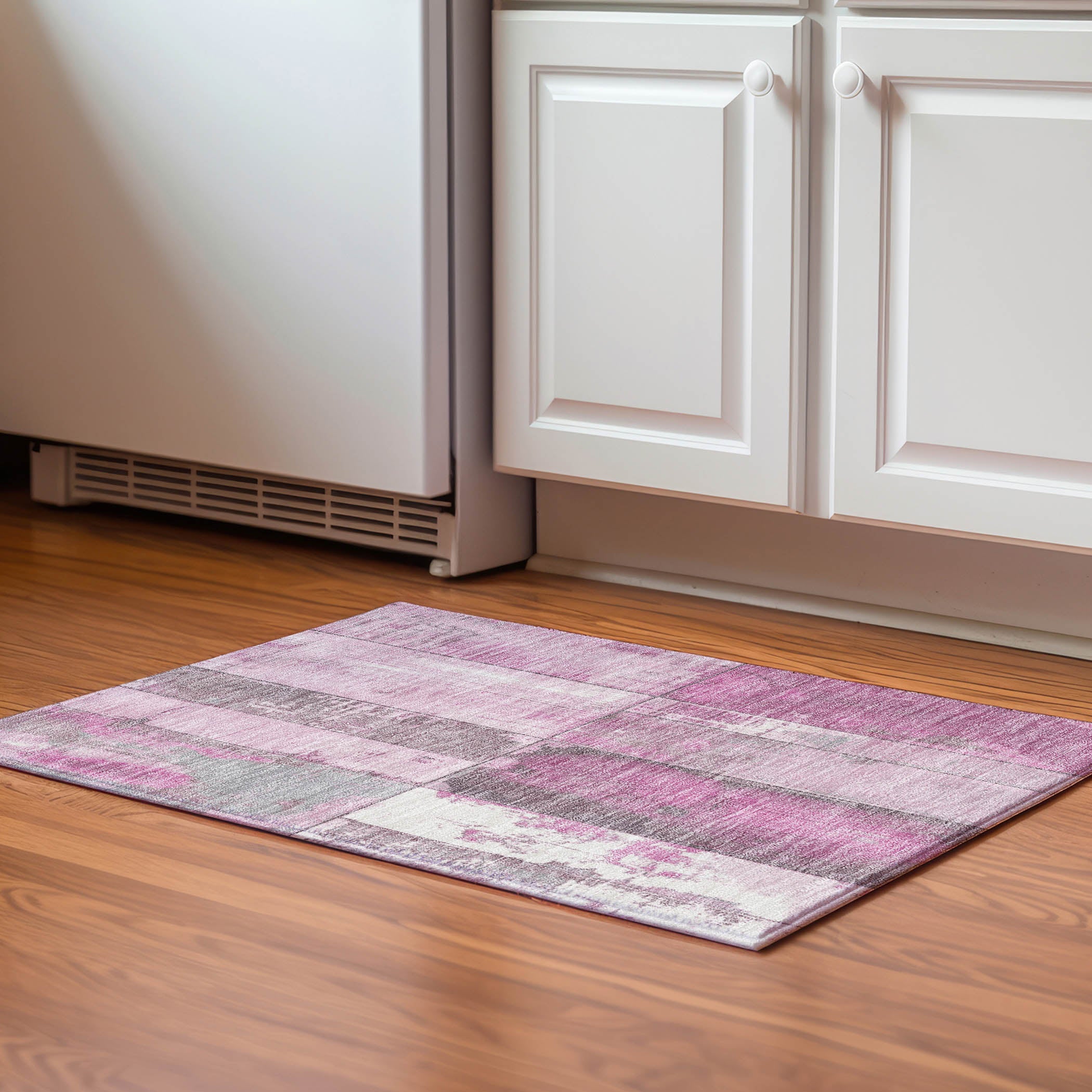 Santorini Machine Washable Transitional Pink Rug 1'8" x 2'6" #shape_Rectangle
