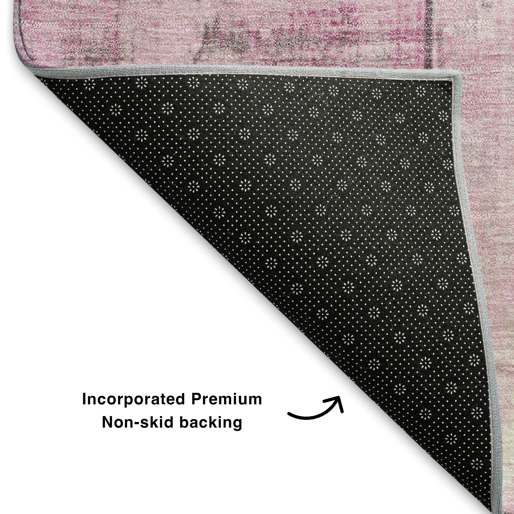 Santorini Machine Washable Transitional Pink Rug 1'8" x 2'6" #shape_Rectangle