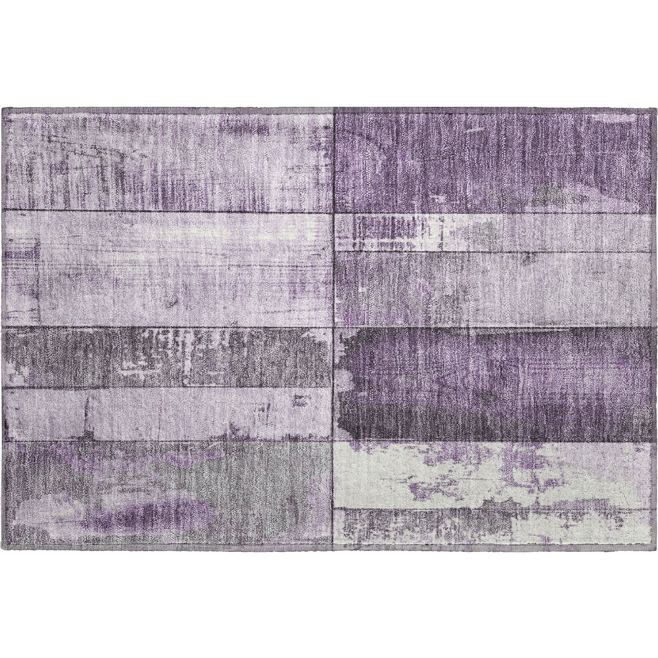 Santorini Machine Washable Transitional Purple Rug 1'8" x 2'6" #shape_Rectangle