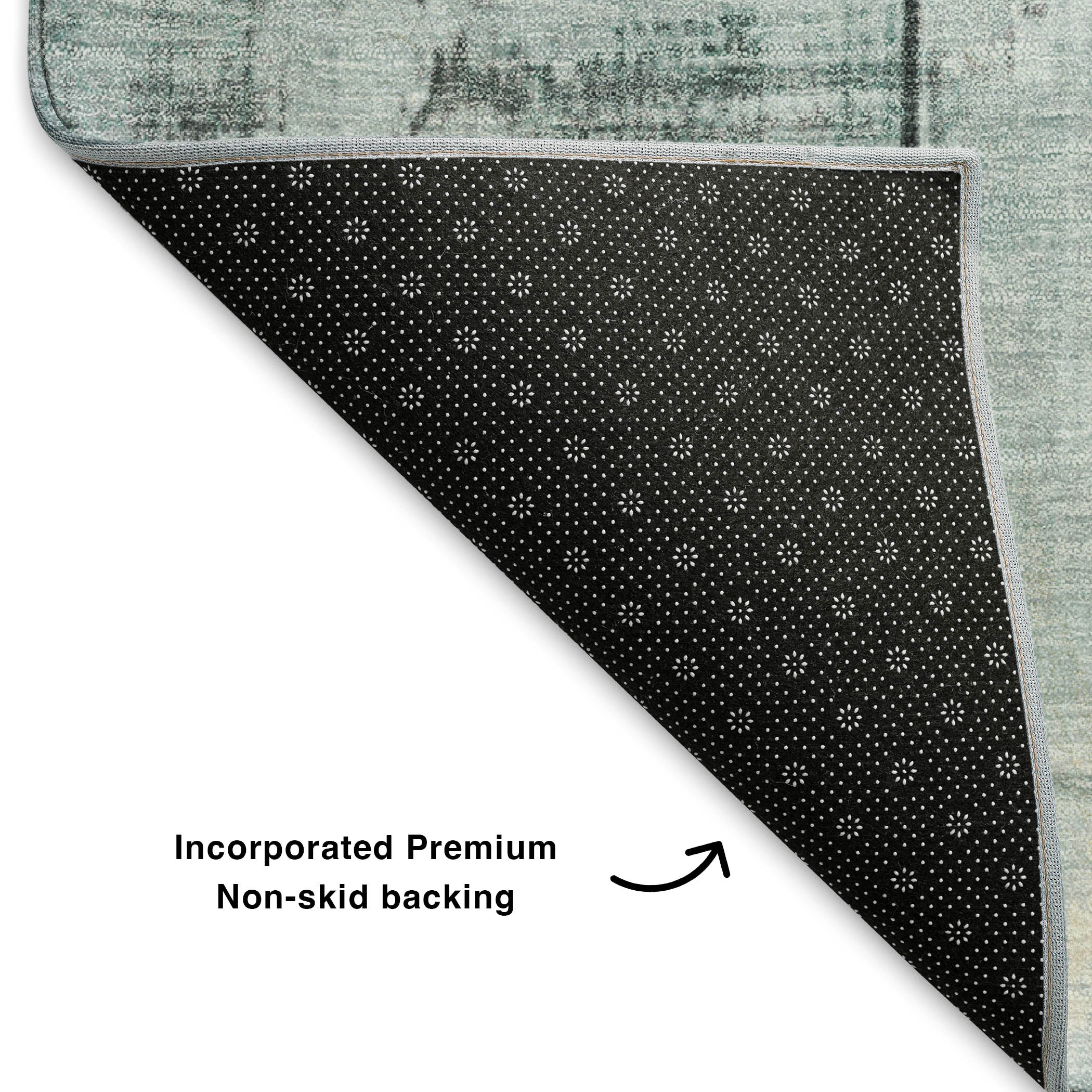 Santorini Machine Washable Transitional Seafoam Blue Rug 1'8" x 2'6" #shape_Rectangle
