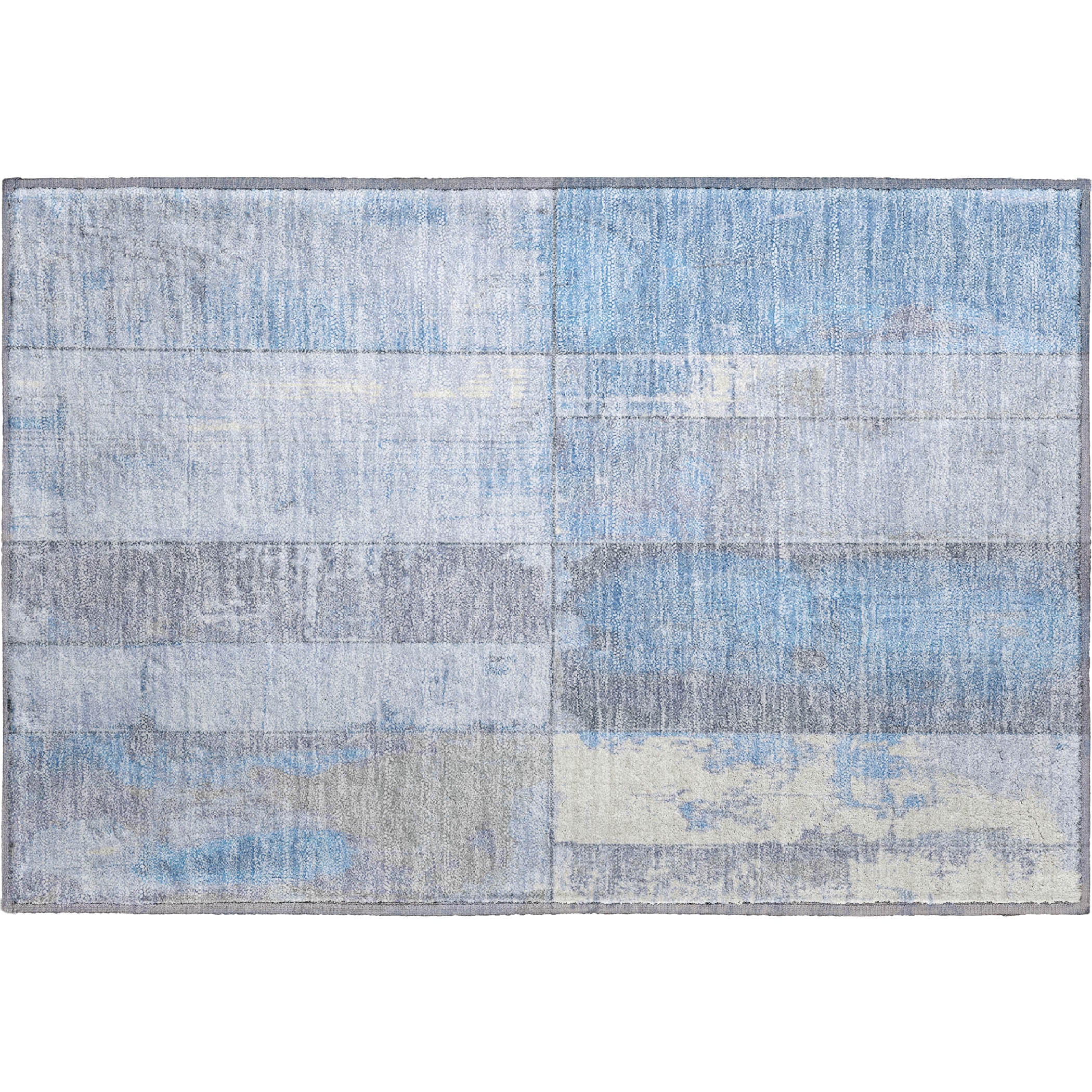 Santorini Machine Washable Transitional Sky Blue Rug 1'8" x 2'6" #shape_Rectangle