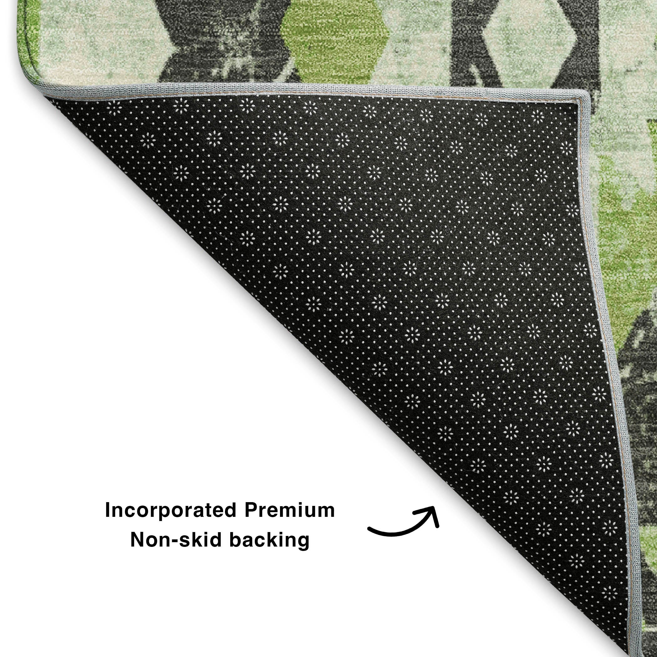Reykjavik Machine Washable Transitional Aloe Green Rug 1'8" x 2'6" #shape_Rectangle