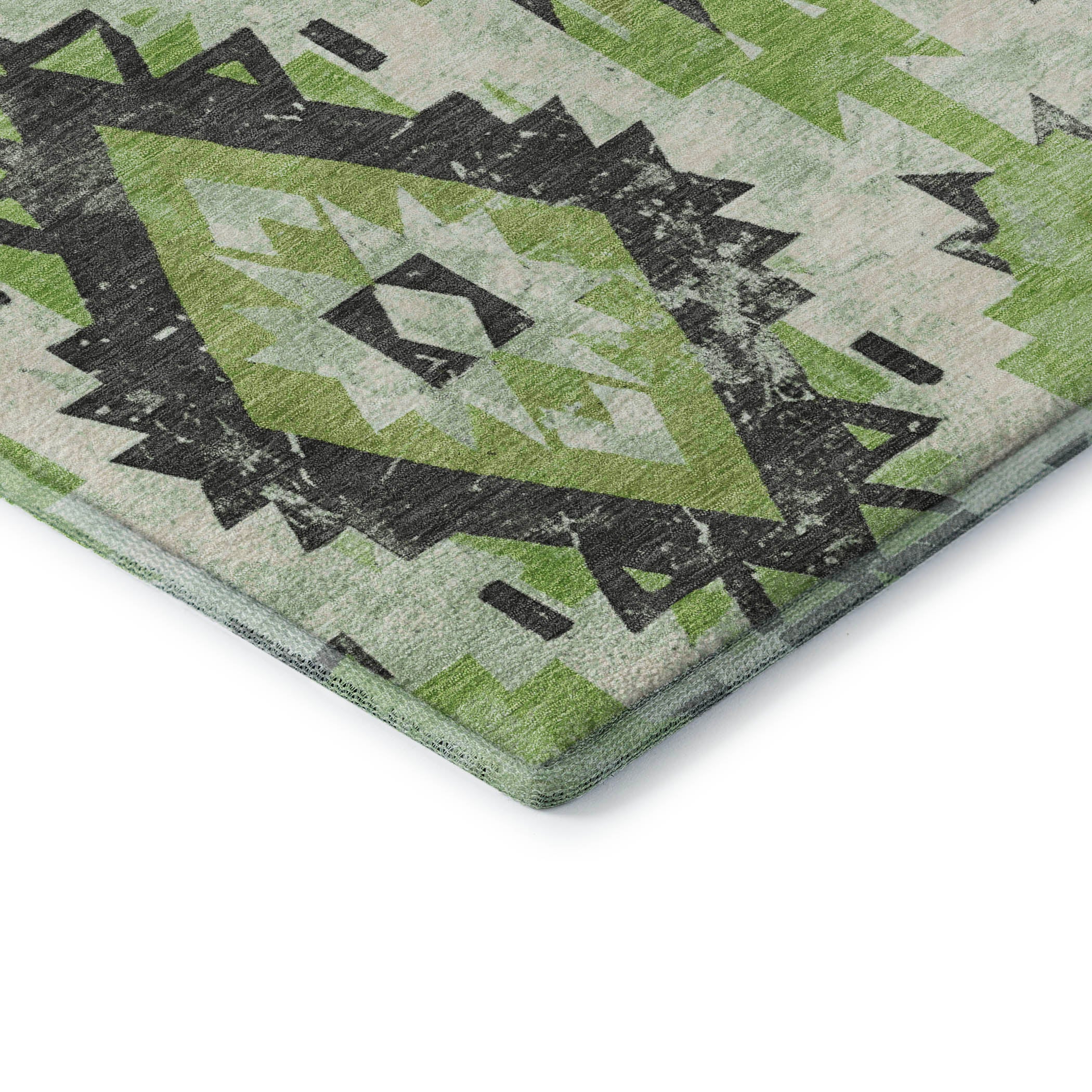 Reykjavik Machine Washable Transitional Aloe Green Rug 1'8" x 2'6" #shape_Rectangle