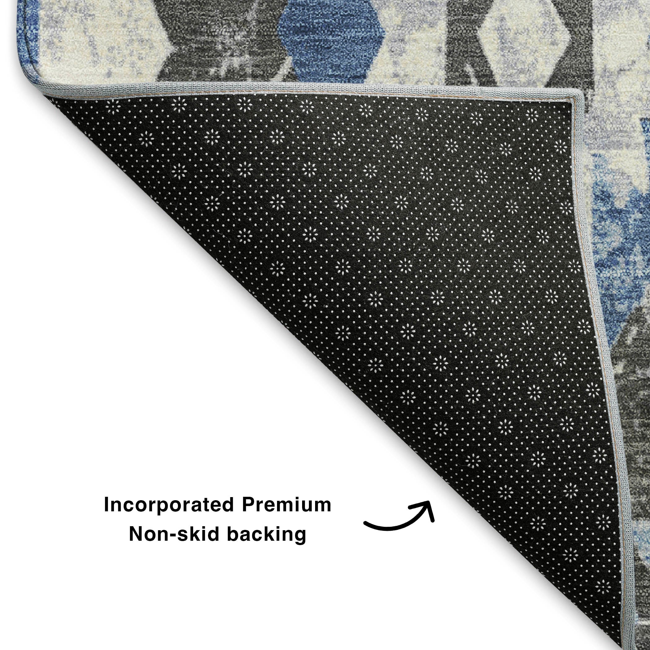 Reykjavik Machine Washable Transitional Blue Rug 1'8" x 2'6" #shape_Rectangle