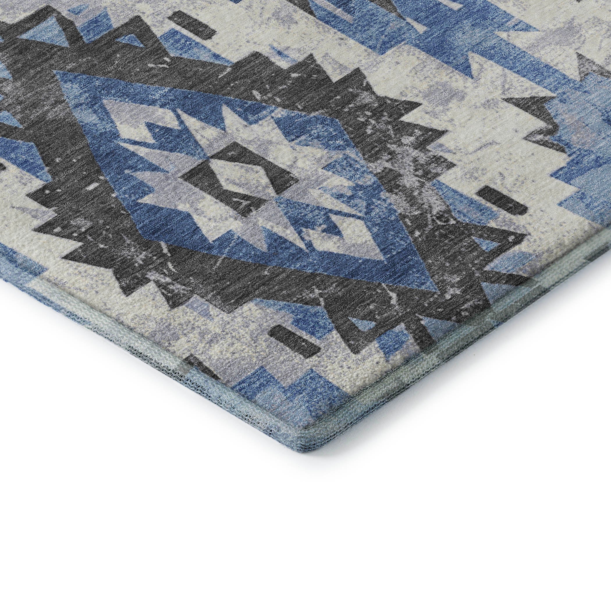 Reykjavik Machine Washable Transitional Blue Rug 1'8" x 2'6" #shape_Rectangle