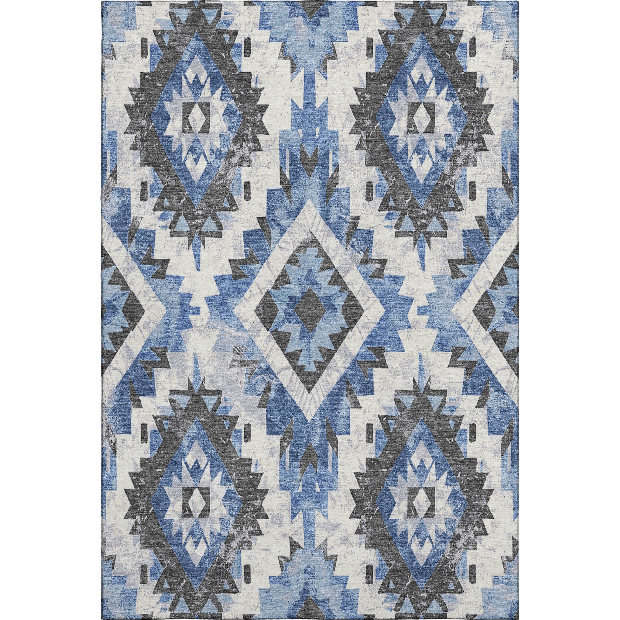 Reykjavik Machine Washable Transitional Blue Rug 2'6" x 3'10" #shape_Rectangle