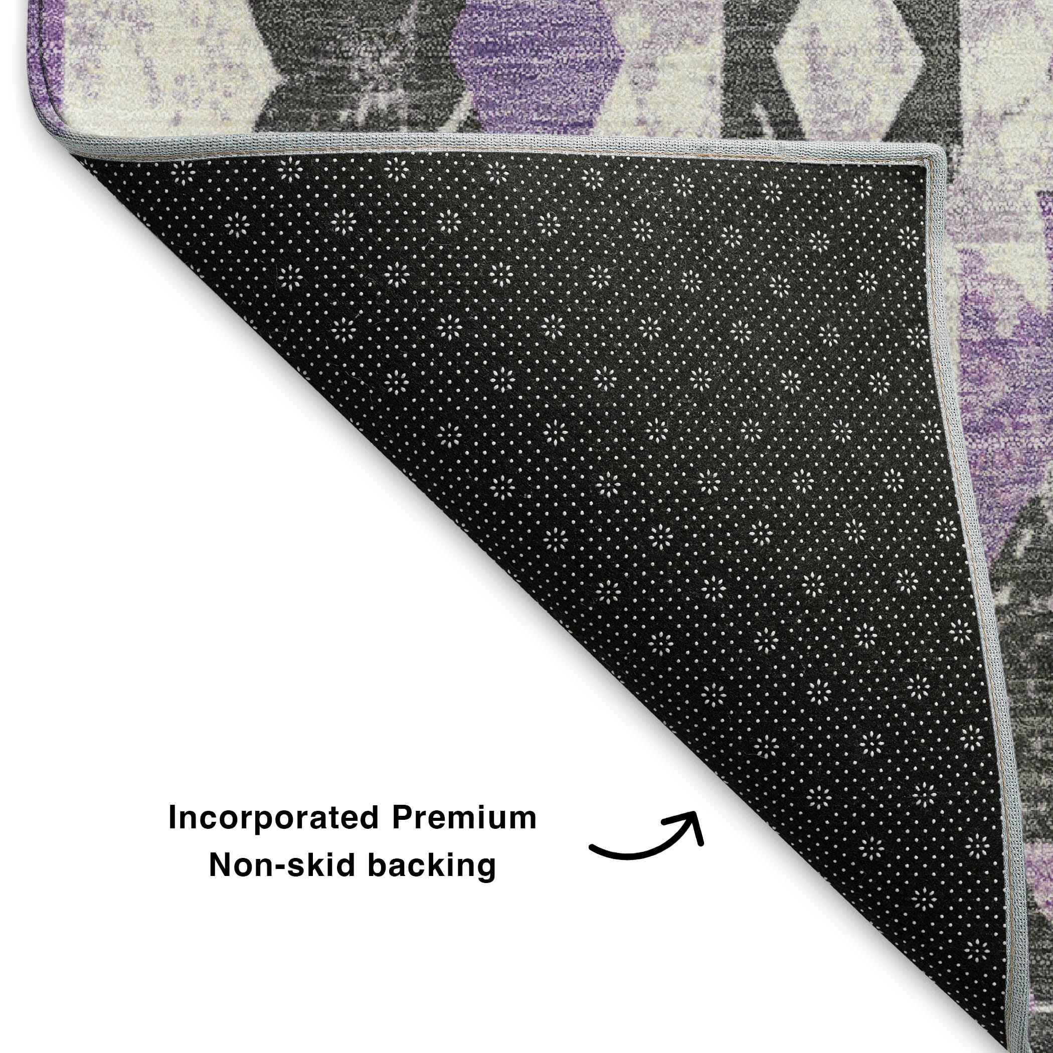 Reykjavik Machine Washable Transitional Purple Rug 1'8" x 2'6" #shape_Rectangle