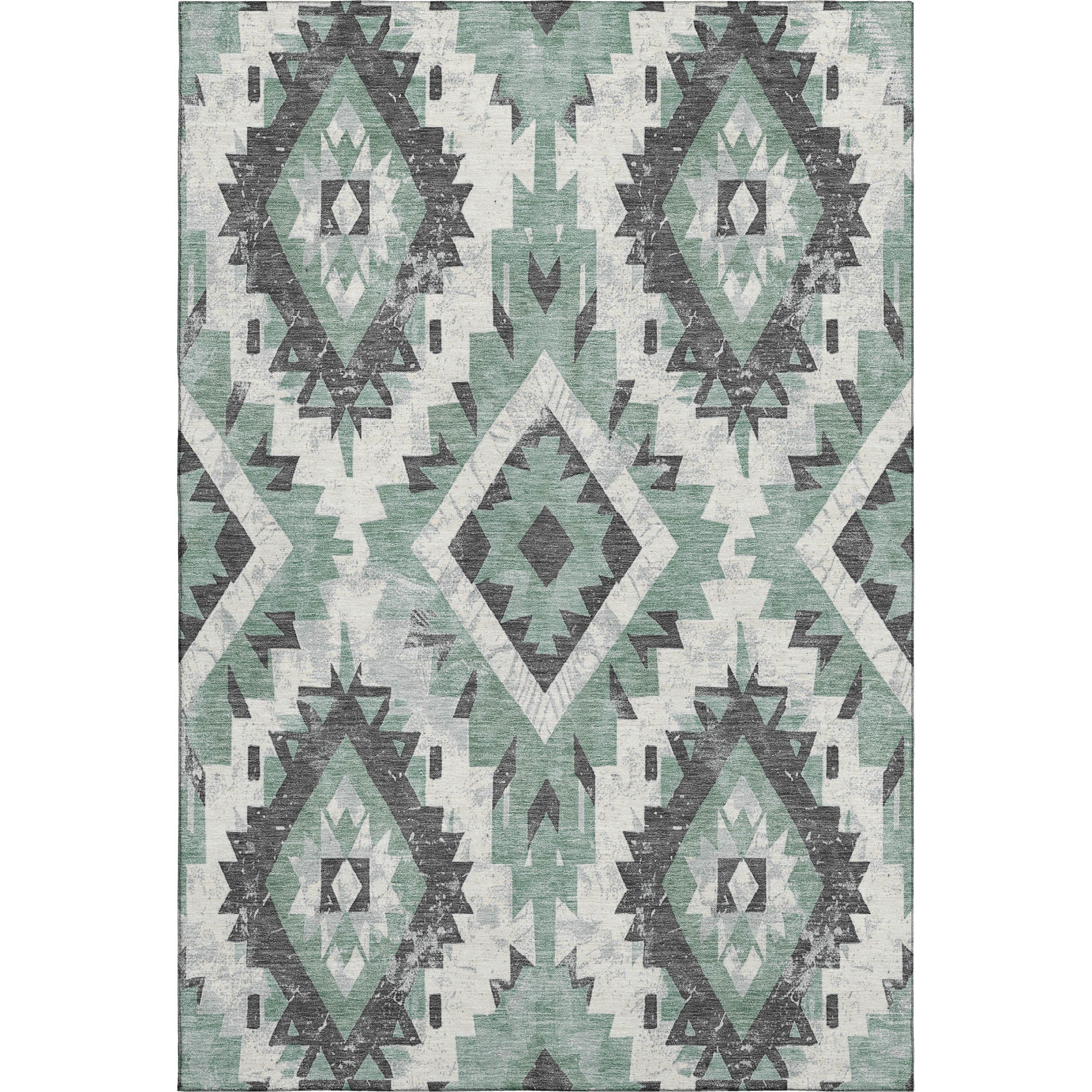 Reykjavik Machine Washable Transitional Seafoam Blue Rug 2'6" x 3'10" #shape_Rectangle