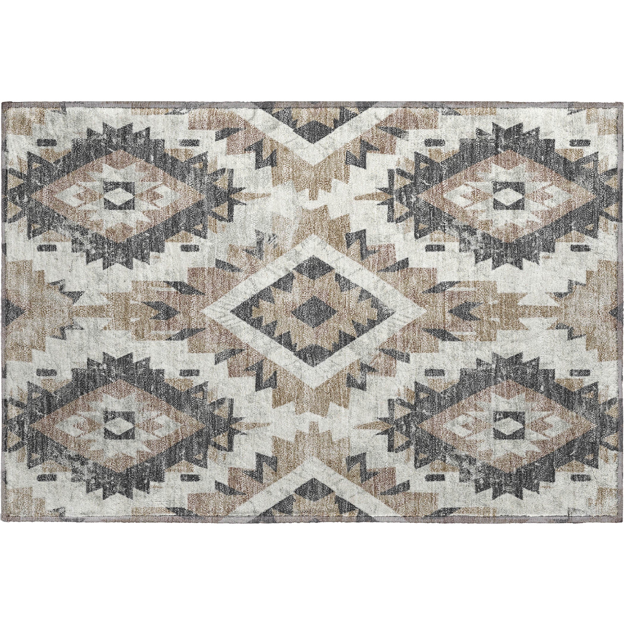 Reykjavik Machine Washable Transitional Taupe Brown Rug 1'8" x 2'6" #shape_Rectangle