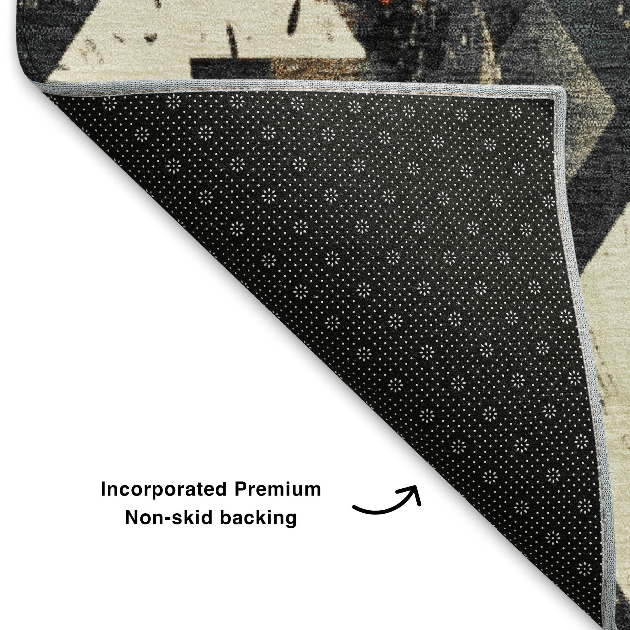 Valletta Machine Washable Transitional Black Rug 1'8" x 2'6" #shape_Rectangle