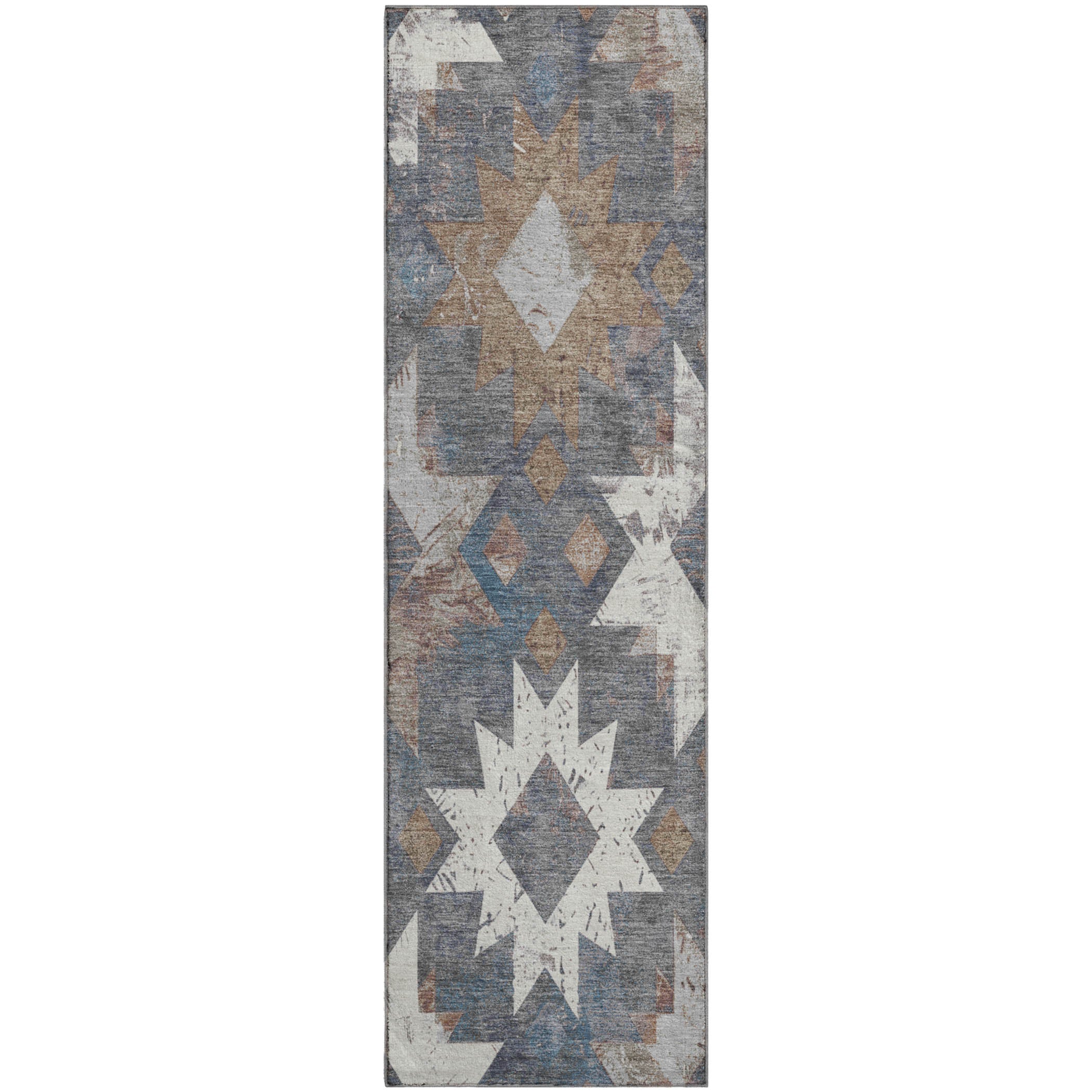Valletta Machine Washable Transitional Gray Rug 2'3" x 7'6" #shape_Runner