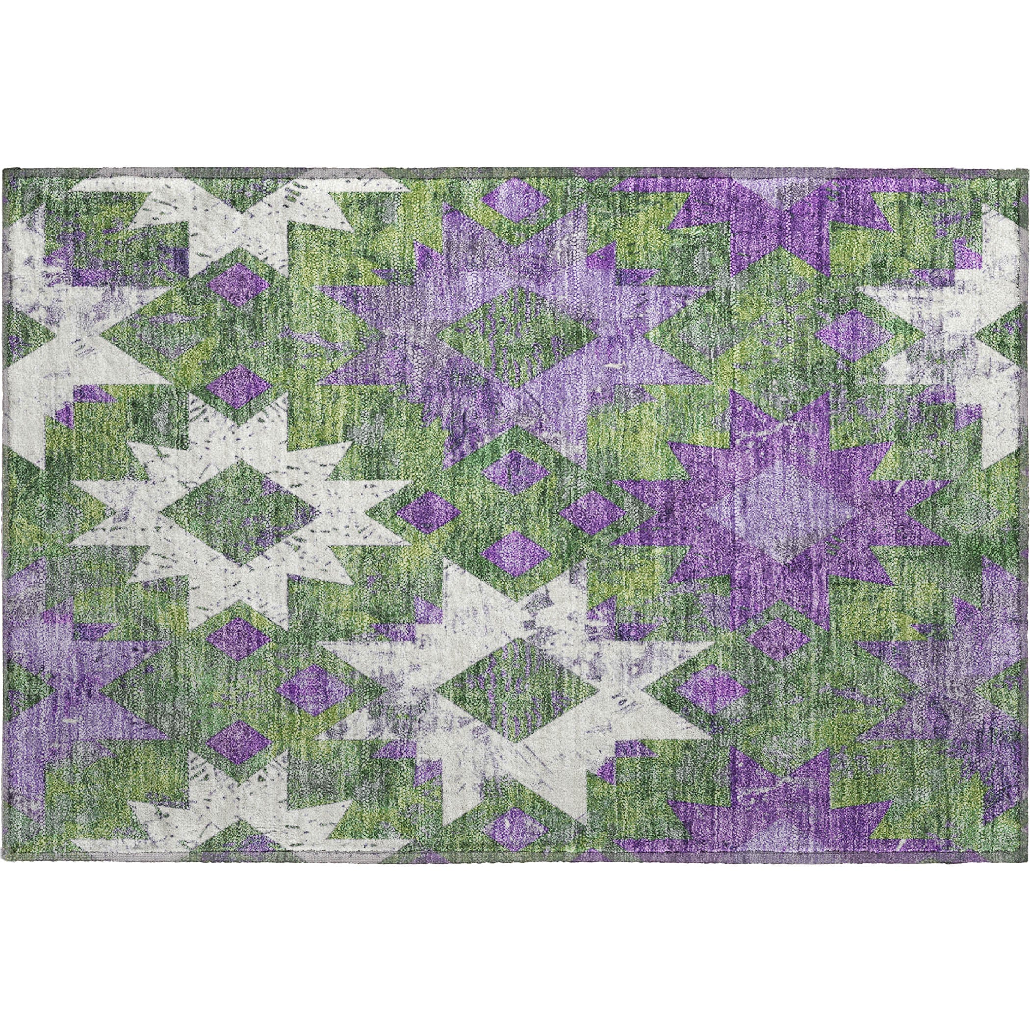 Valletta Machine Washable Transitional Green Rug 1'8" x 2'6" #shape_Rectangle