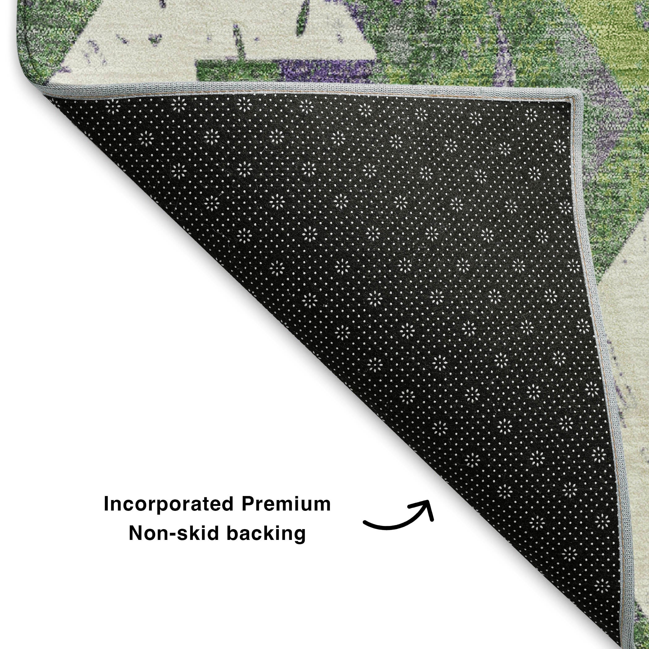 Valletta Machine Washable Transitional Green Rug 1'8" x 2'6" #shape_Rectangle