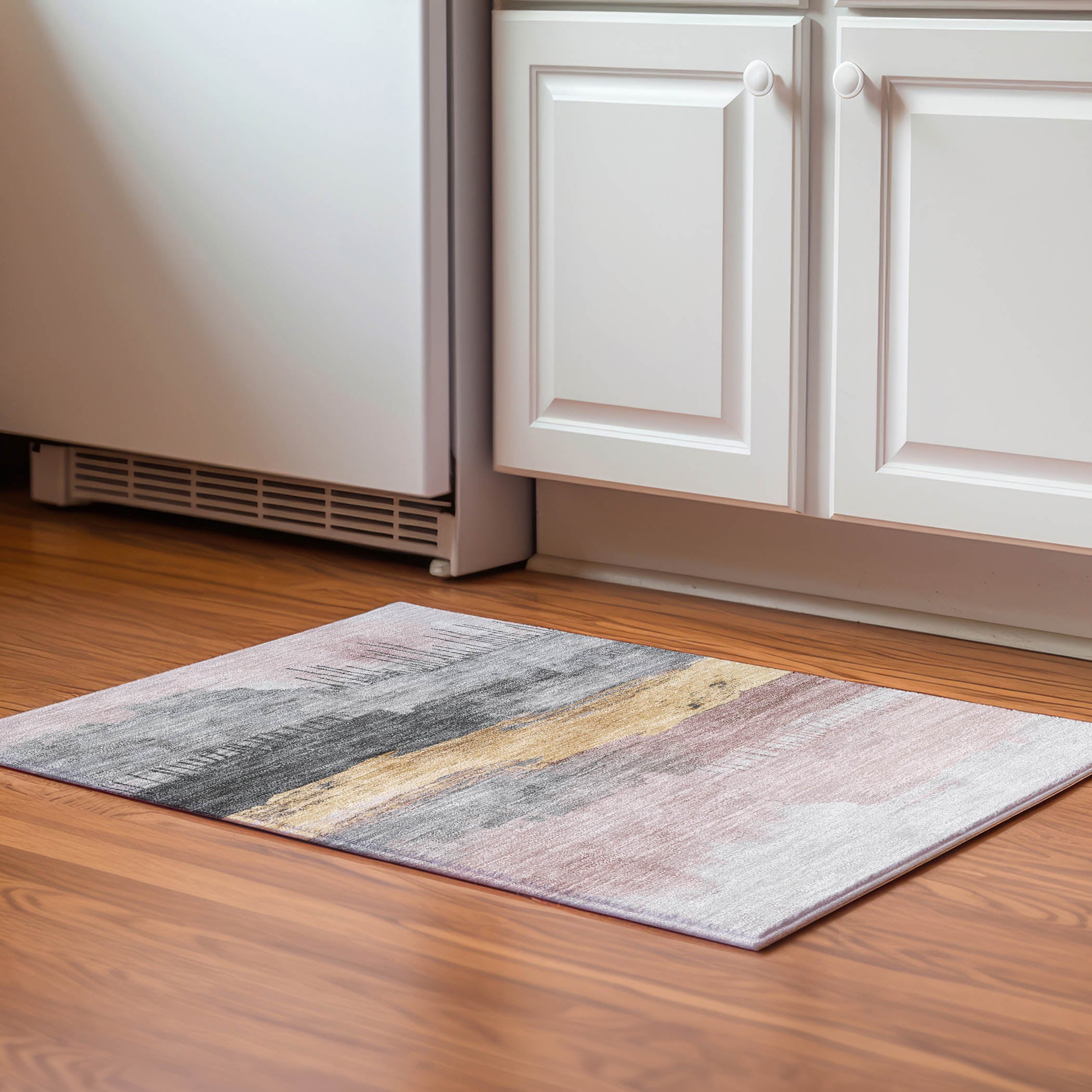 Salzburg Machine Washable Transitional Blush Pink Rug 1'8" x 2'6" #shape_Rectangle