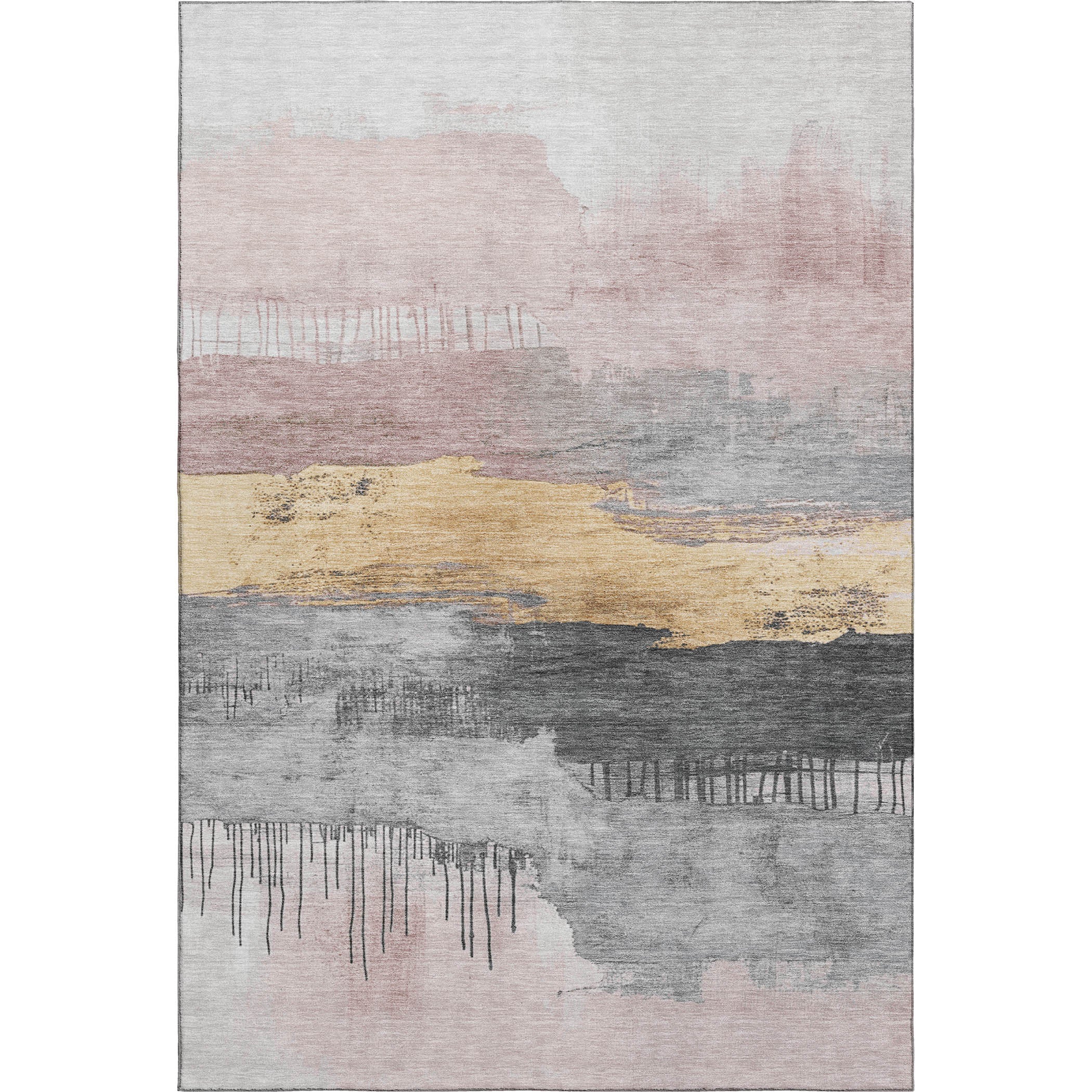 Salzburg Machine Washable Transitional Blush Pink Rug 2'6" x 3'10" #shape_Rectangle