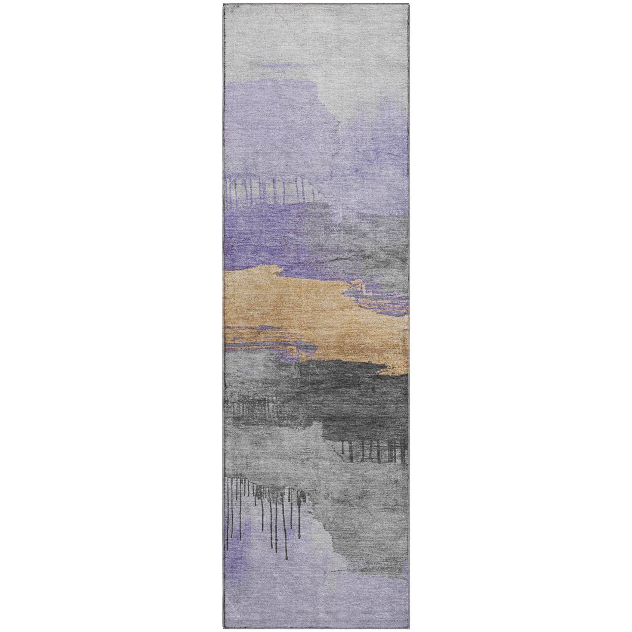 Salzburg Machine Washable Transitional Lavender Purple Rug 2'3" x 7'6" #shape_Runner