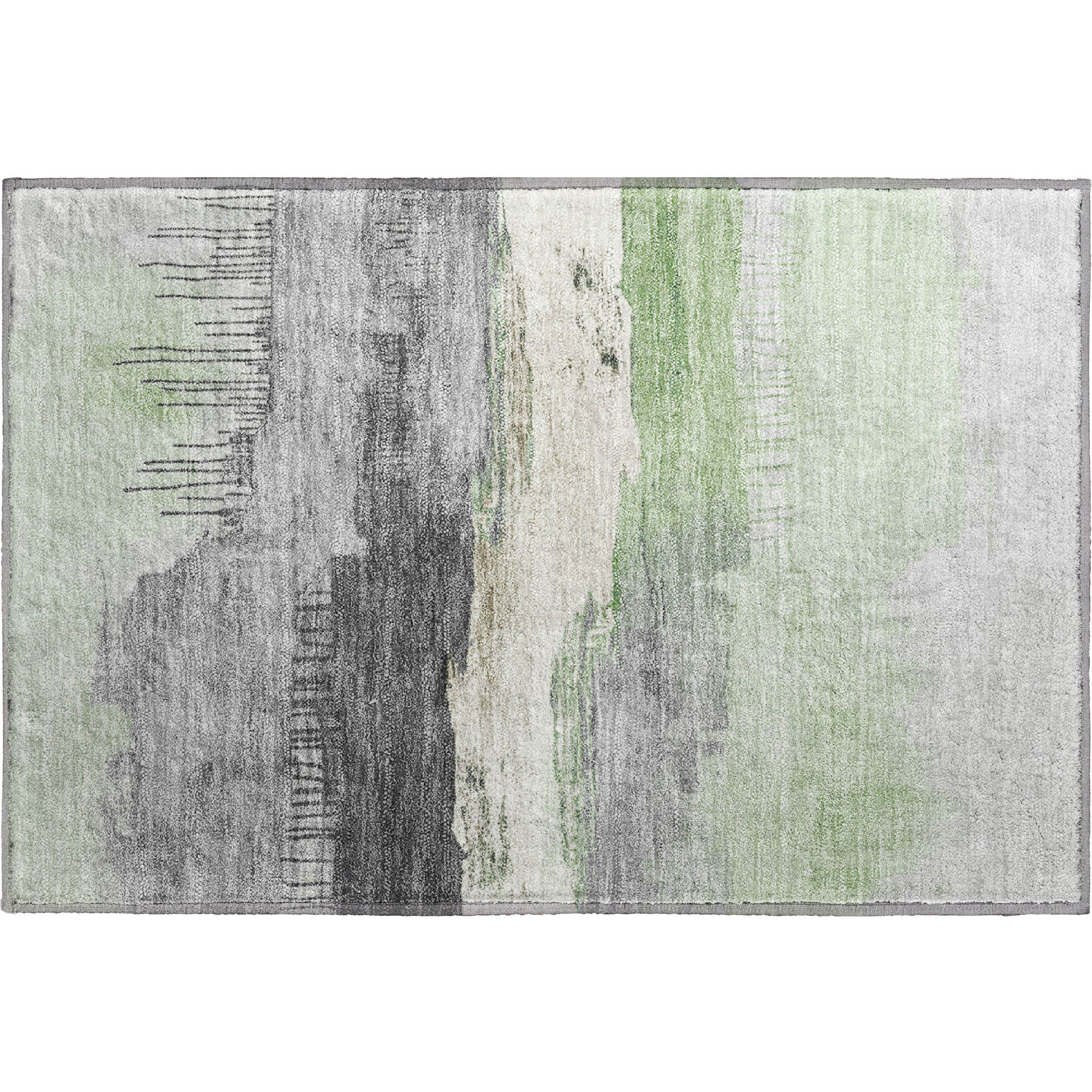 Salzburg Machine Washable Transitional Mint Green Rug 1'8" x 2'6" #shape_Rectangle