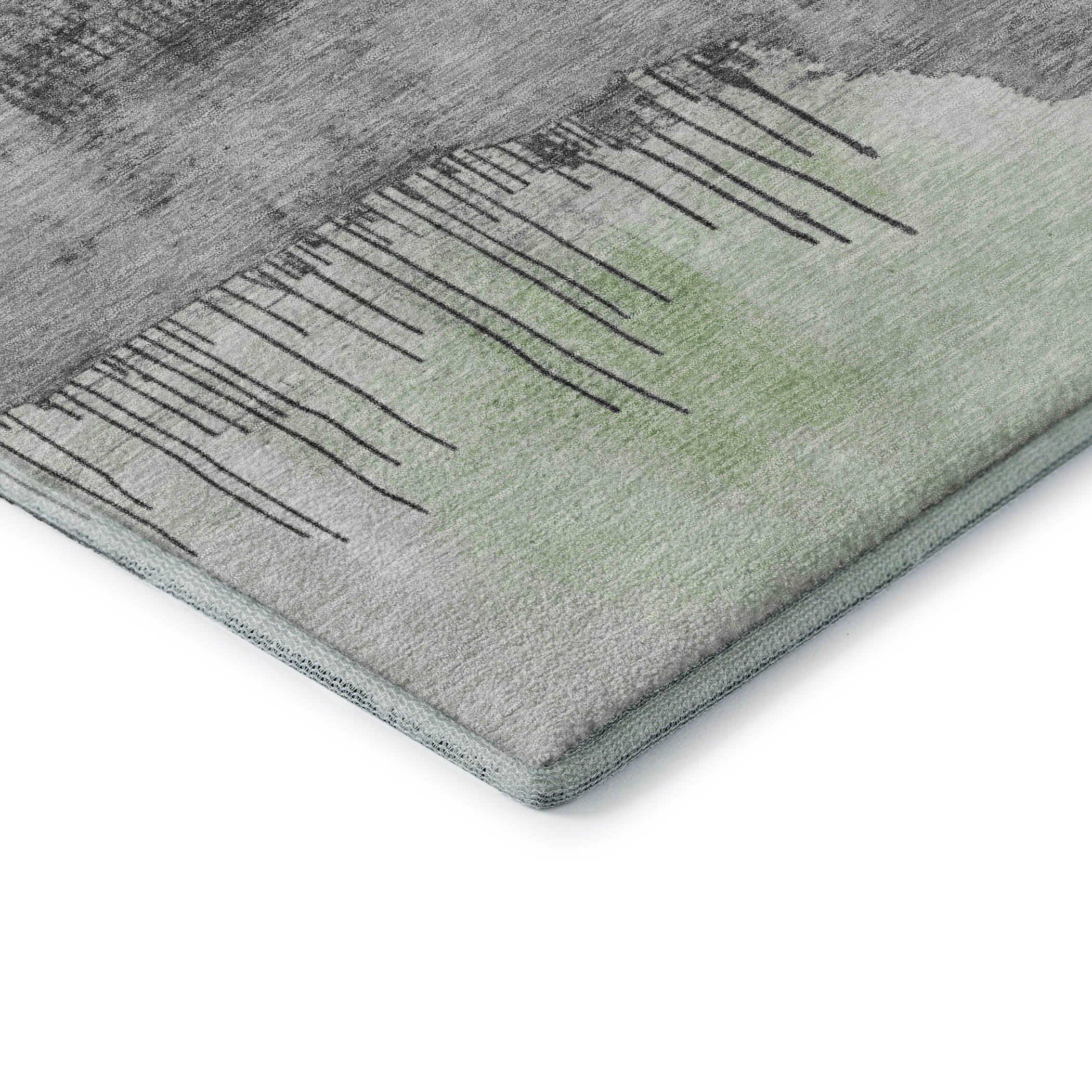 Salzburg Machine Washable Transitional Mint Green Rug 1'8" x 2'6" #shape_Rectangle