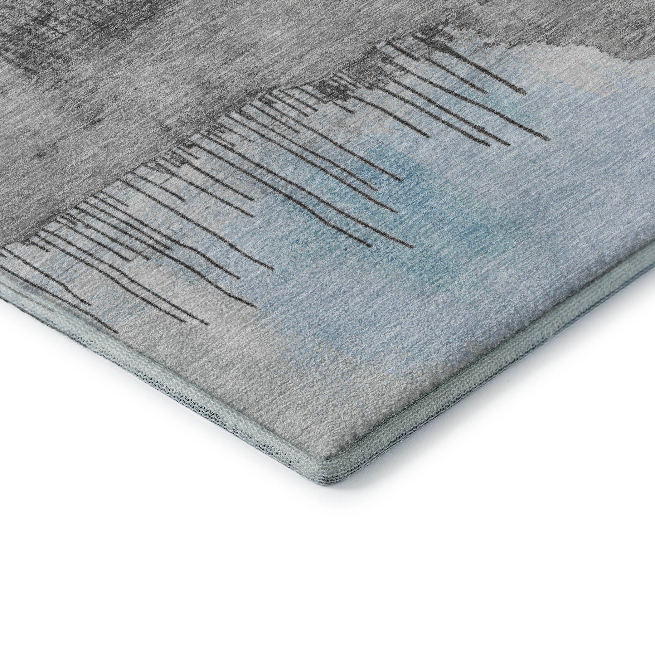 Salzburg Machine Washable Transitional Sky Blue Rug 1'8" x 2'6" #shape_Rectangle
