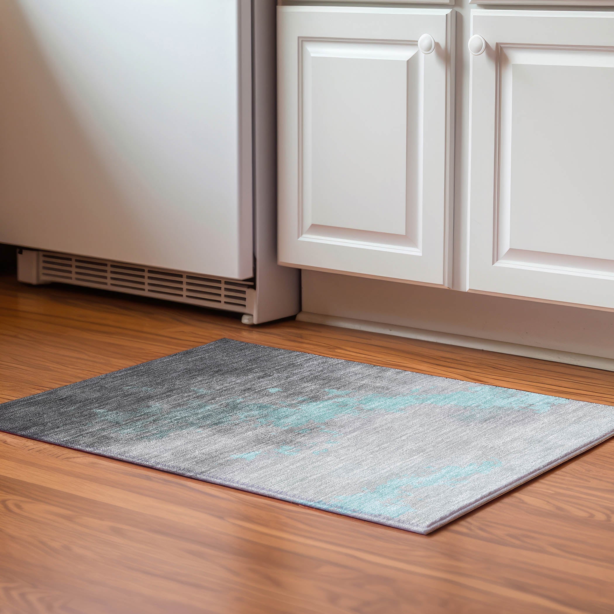 Cartagena Machine Washable Transitional Teal Rug 1'8" x 2'6" #shape_Rectangle