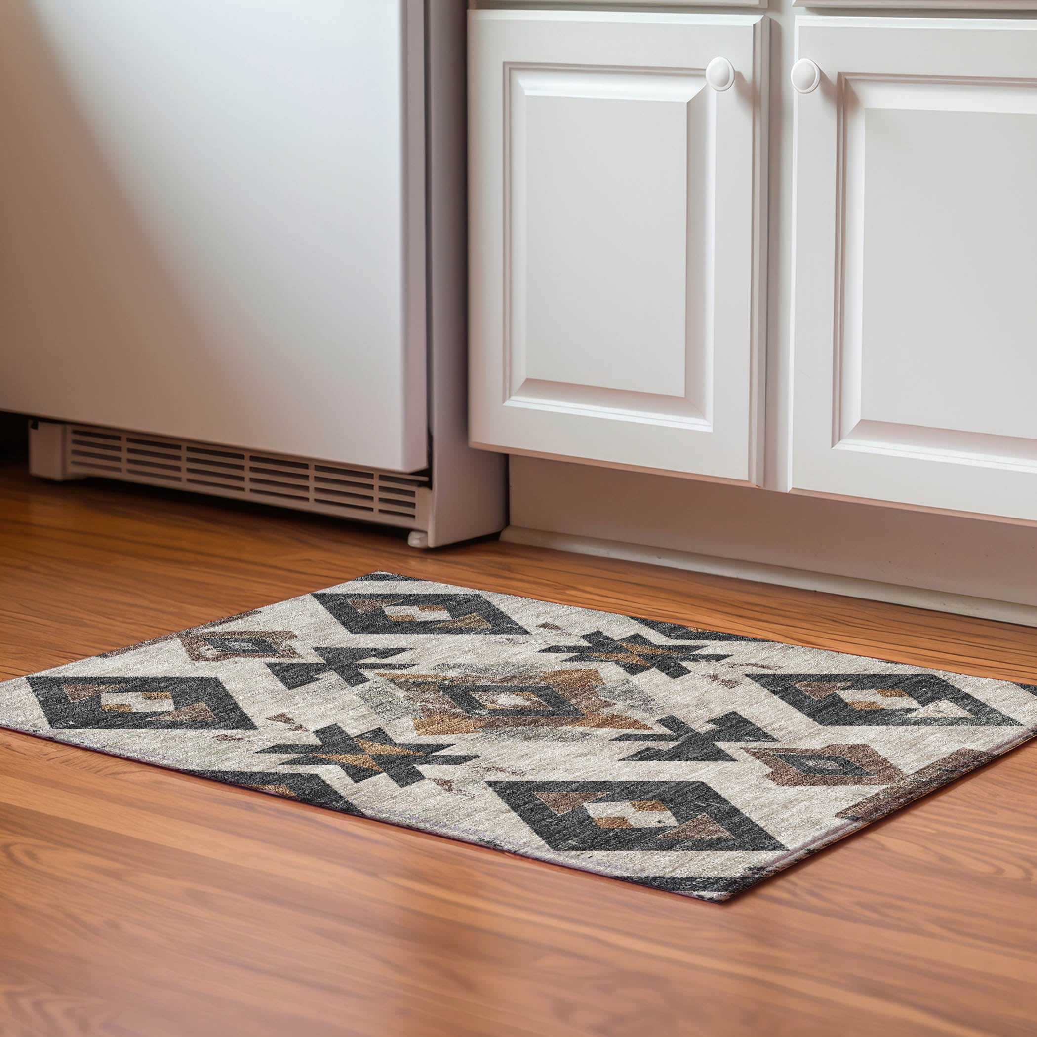 Mostar Machine Washable Transitional Beige Brown Rug 1'8" x 2'6" #shape_Rectangle