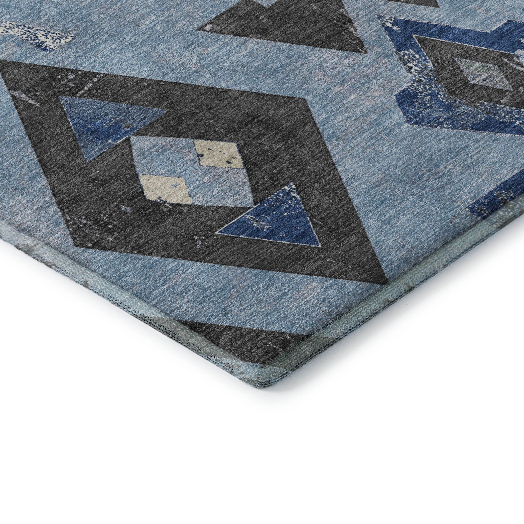 Mostar Machine Washable Transitional Blue Rug 1'8" x 2'6" #shape_Rectangle